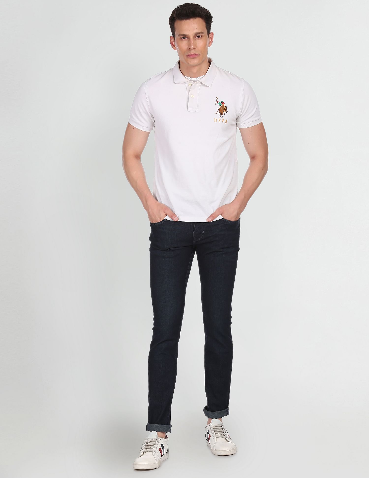 Brandon Slim Fit Rinsed Jeans Dark Blue - U.S. POLO ASSN. | Large