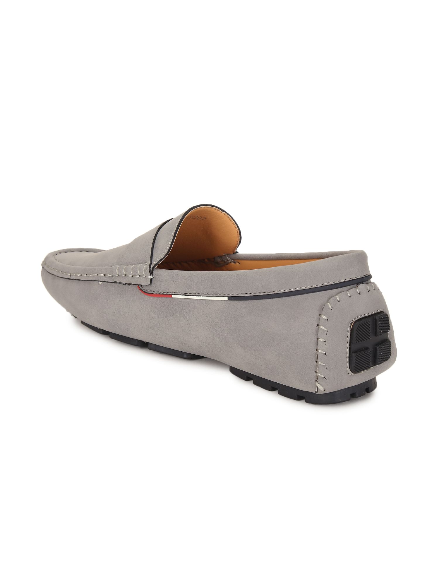 Men Round Toe Textured Curt Shoes Grey - U.S. Polo Assn. India | Large