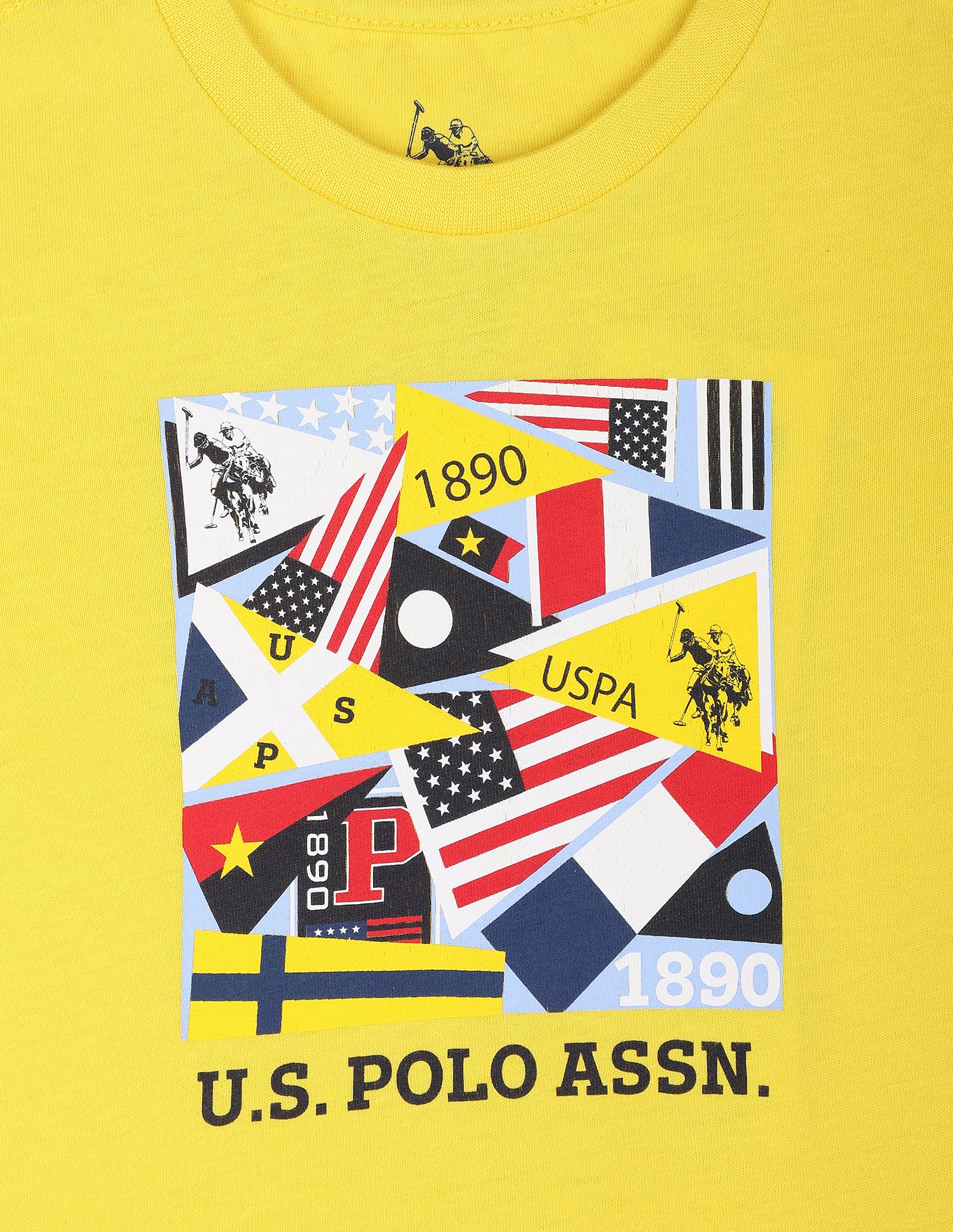 Graphic Print Cotton T-Shirt Yellow - U.S. Polo Assn. India | Large