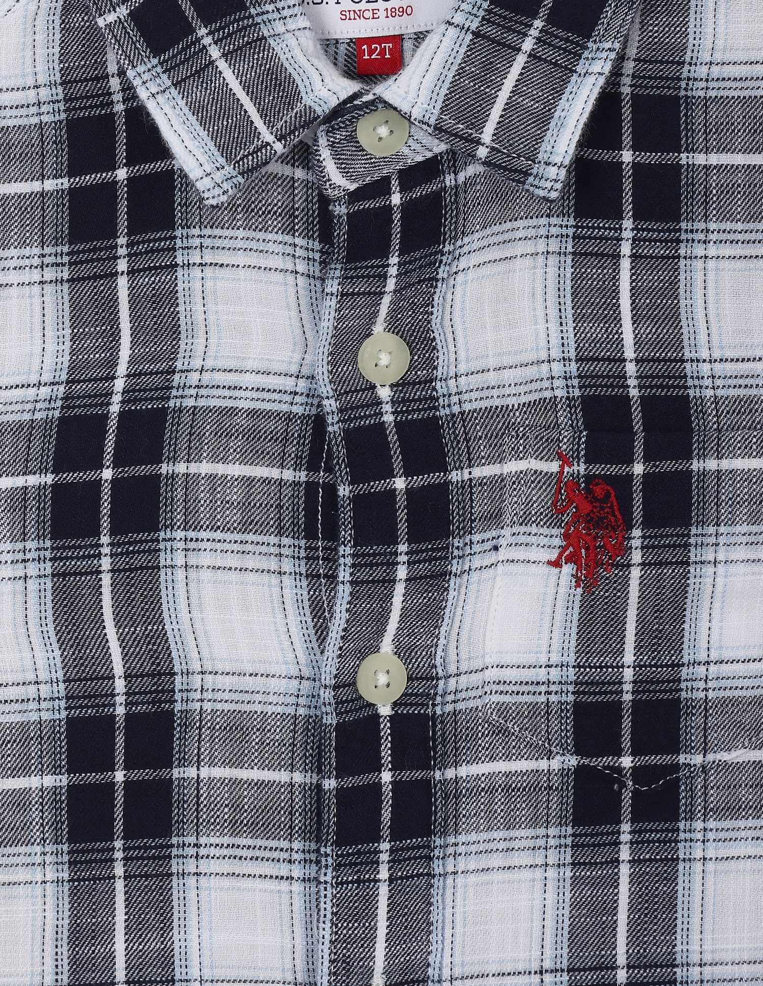 Outdoor Check Cotton Shirt Indigo - U.S. Polo Assn. India | Large