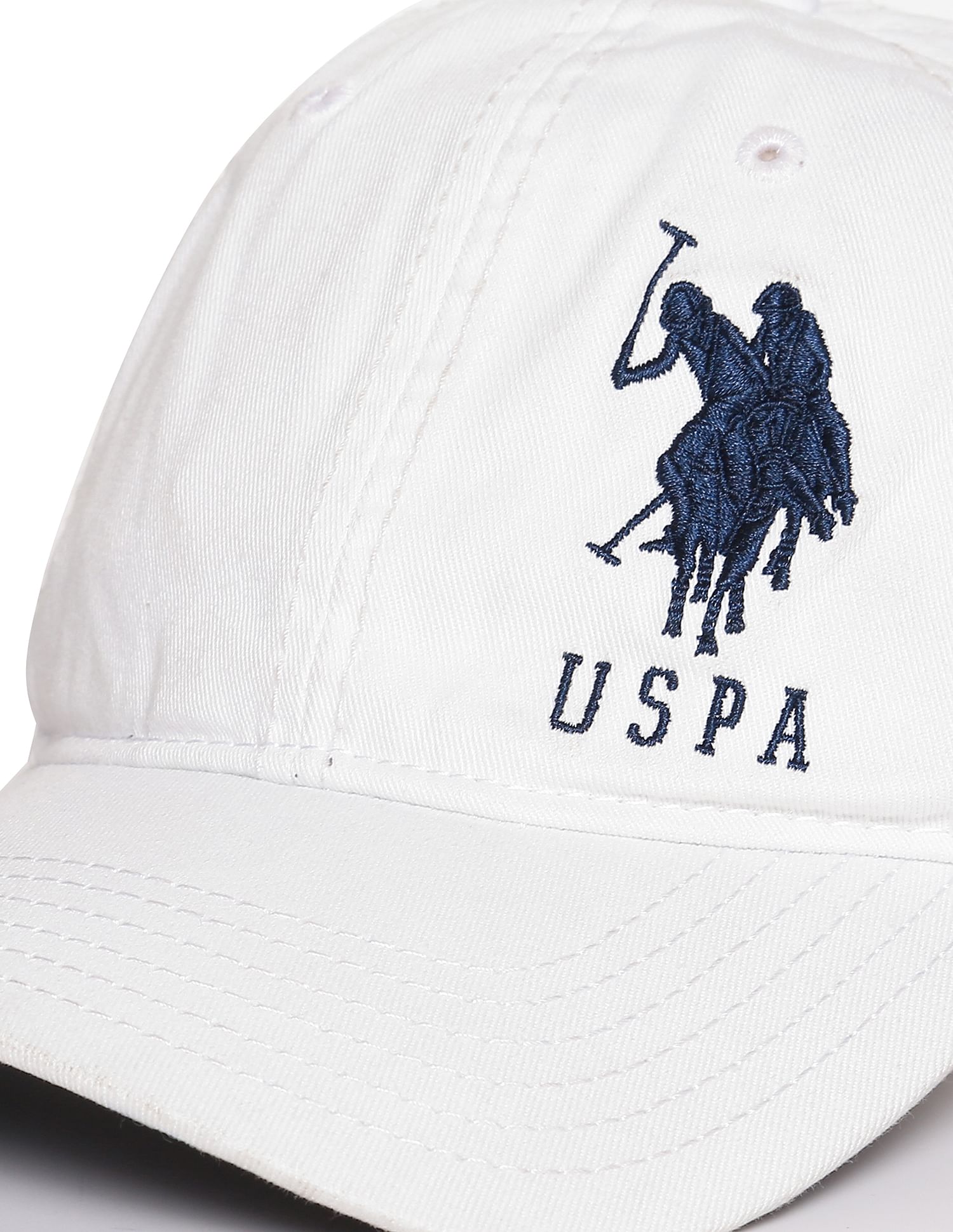 Embroidered Logo Twill Baseball Cap White - U.S. POLO ASSN. | Large