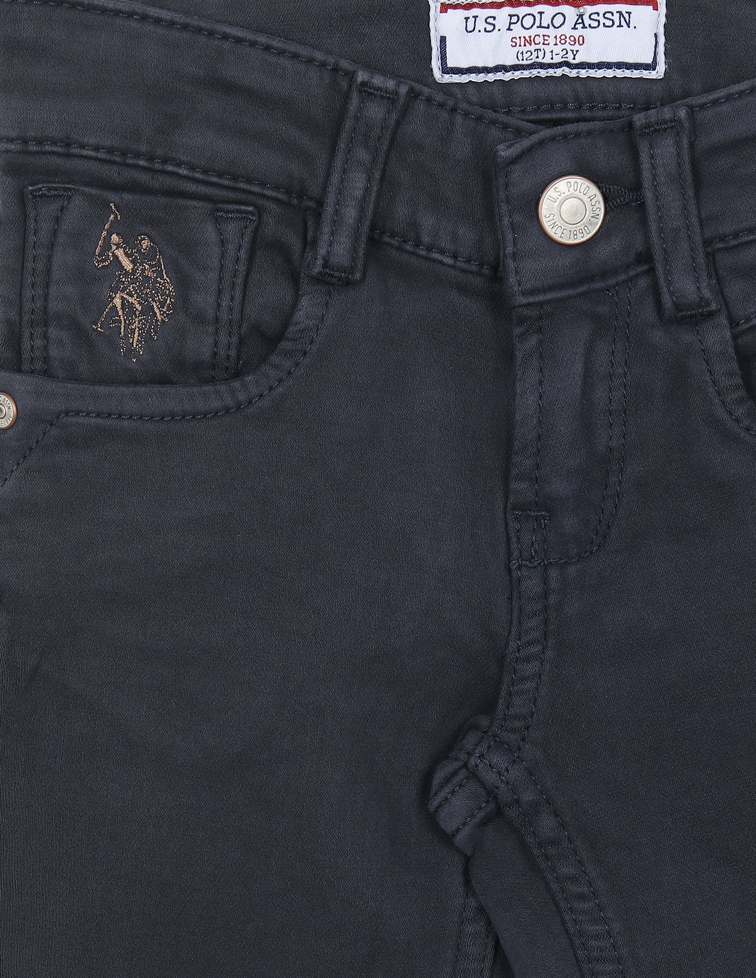 Boys Charcoal Brandon Slim Fit Clean Look Jeans Charcoal - U.S. Polo Assn. India | Large