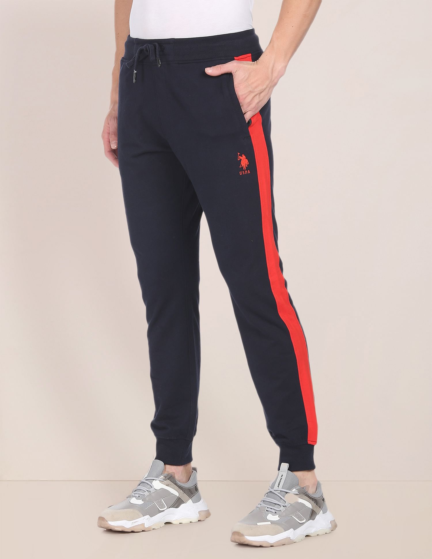 Mid Rise Solid Joggers Navy - U.S. Polo Assn. India | Large