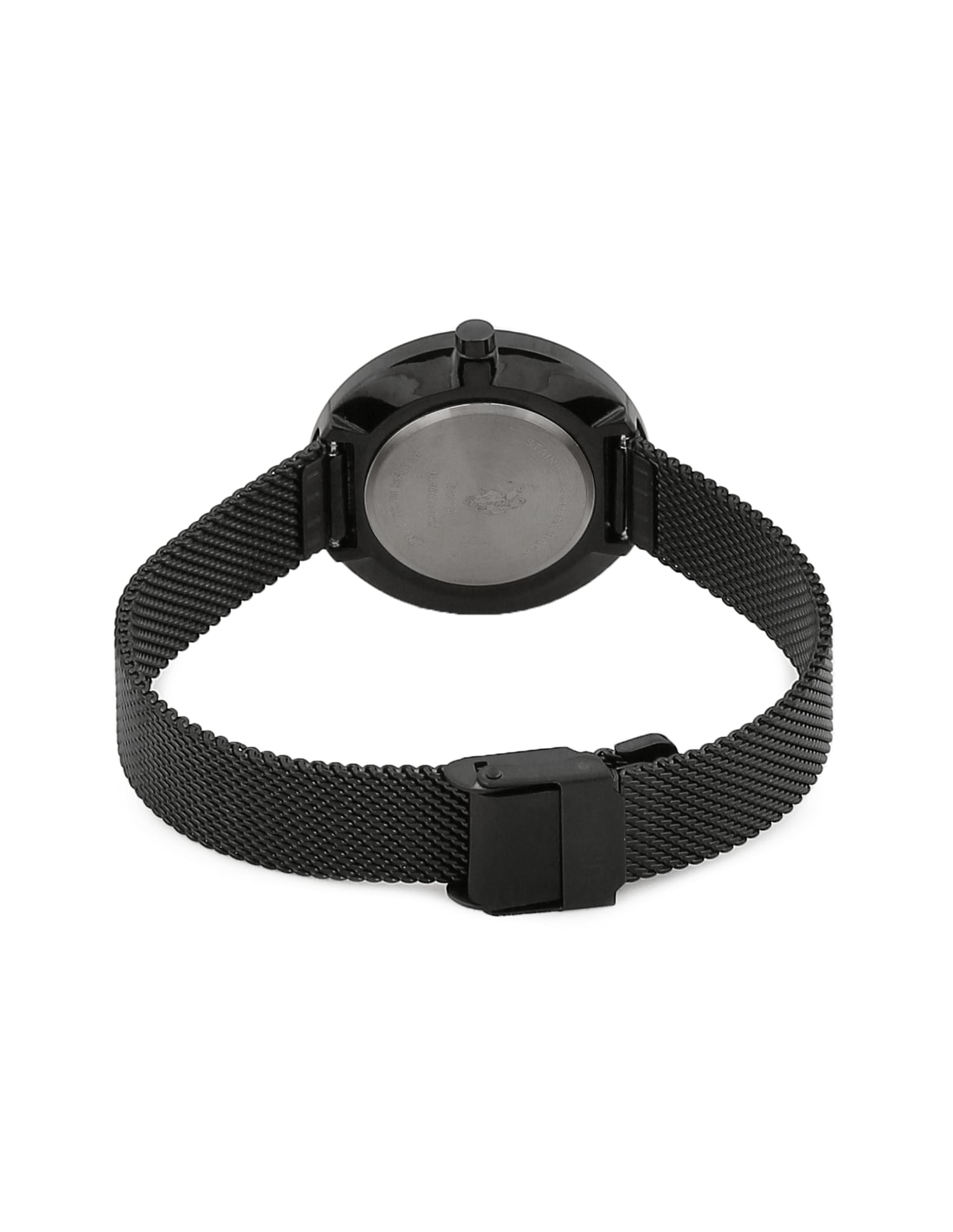 Stainless Strap Analog Watch Black - U.S. POLO ASSN. | Large