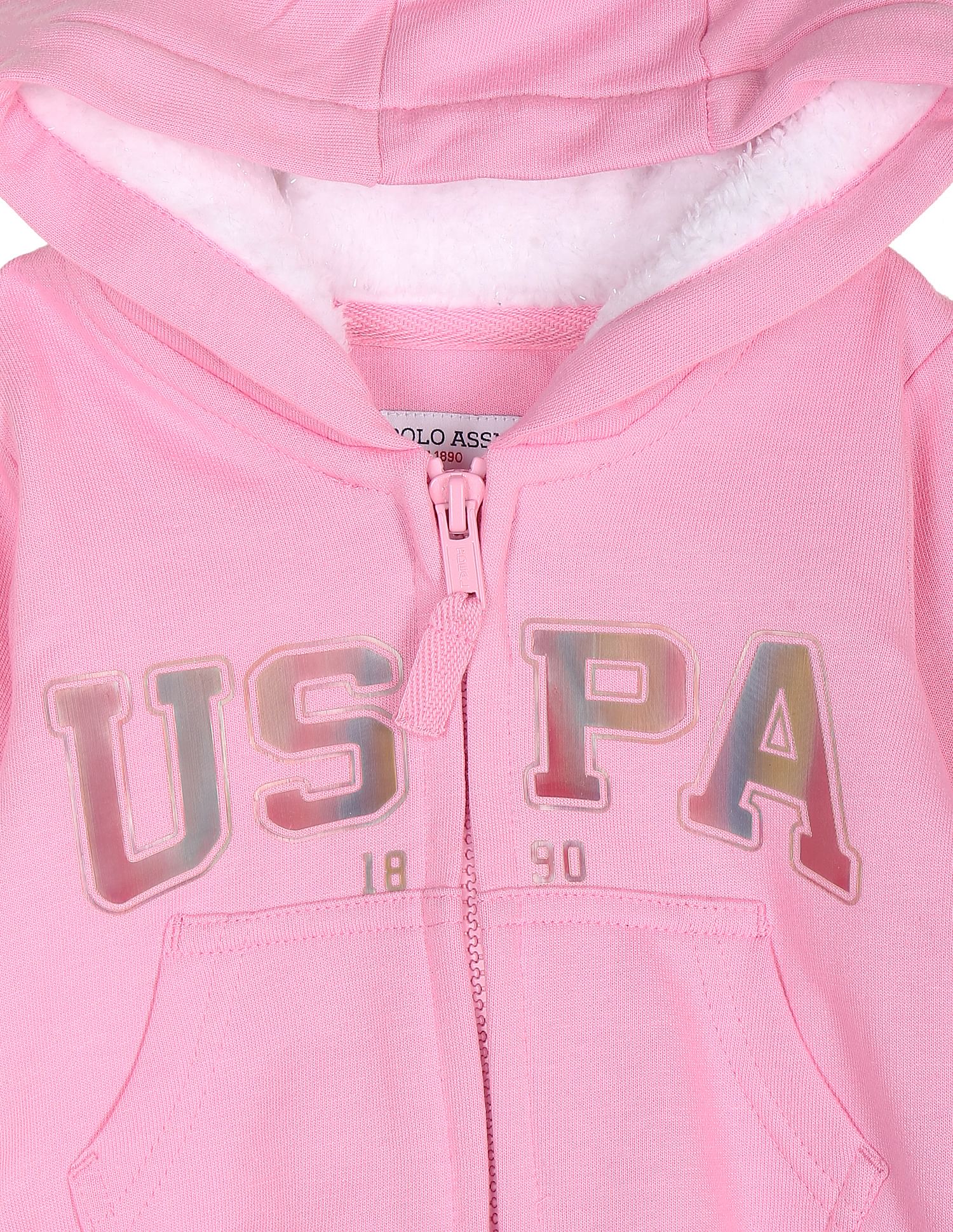 Graphic Print Hooded Sweatshirt Light Pink - U.S. POLO ASSN. | Large