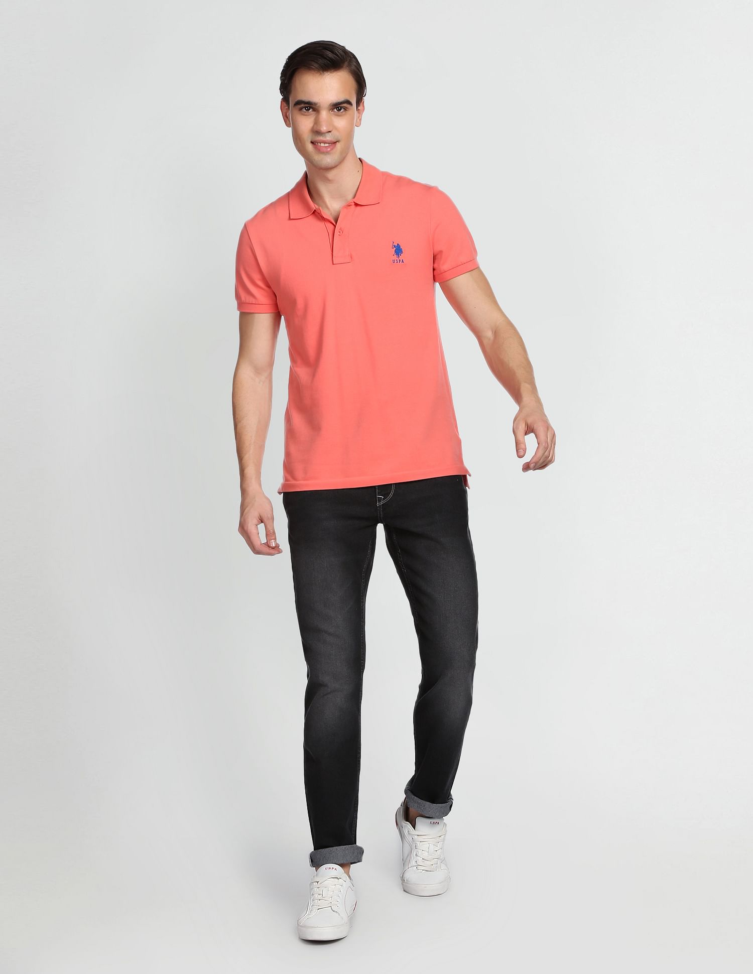 Stone Wash Brandon Slim Tapered Fit Jeans Black - U.S. Polo Assn. India | Large