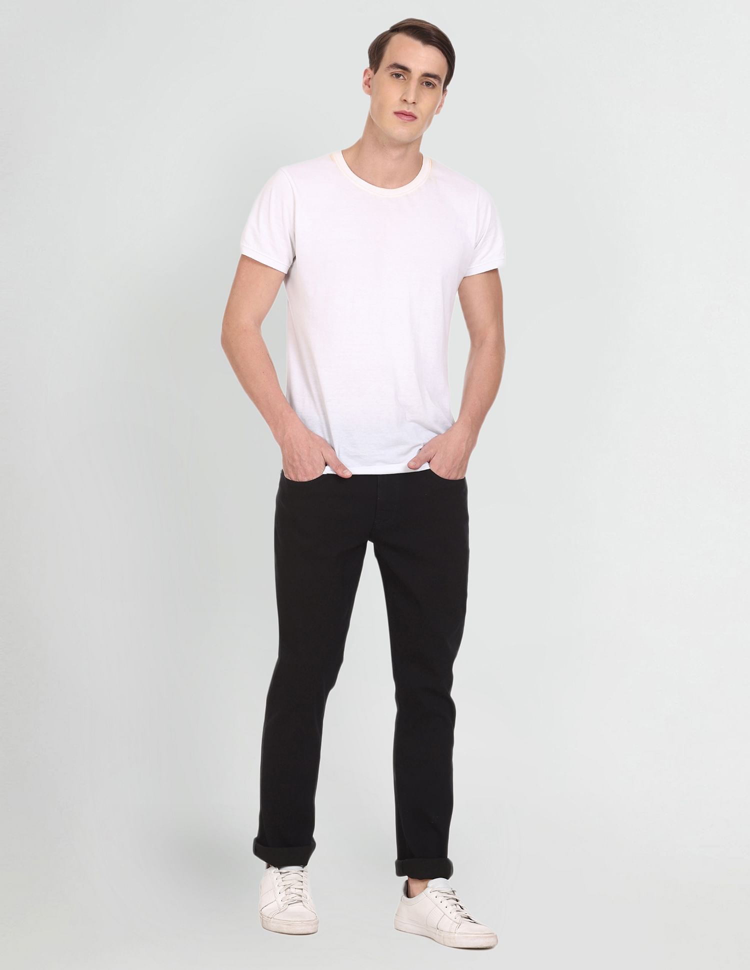 Woody Slim Straight Fit Mid Rise Jeans Black - U.S. Polo Assn. India | Large