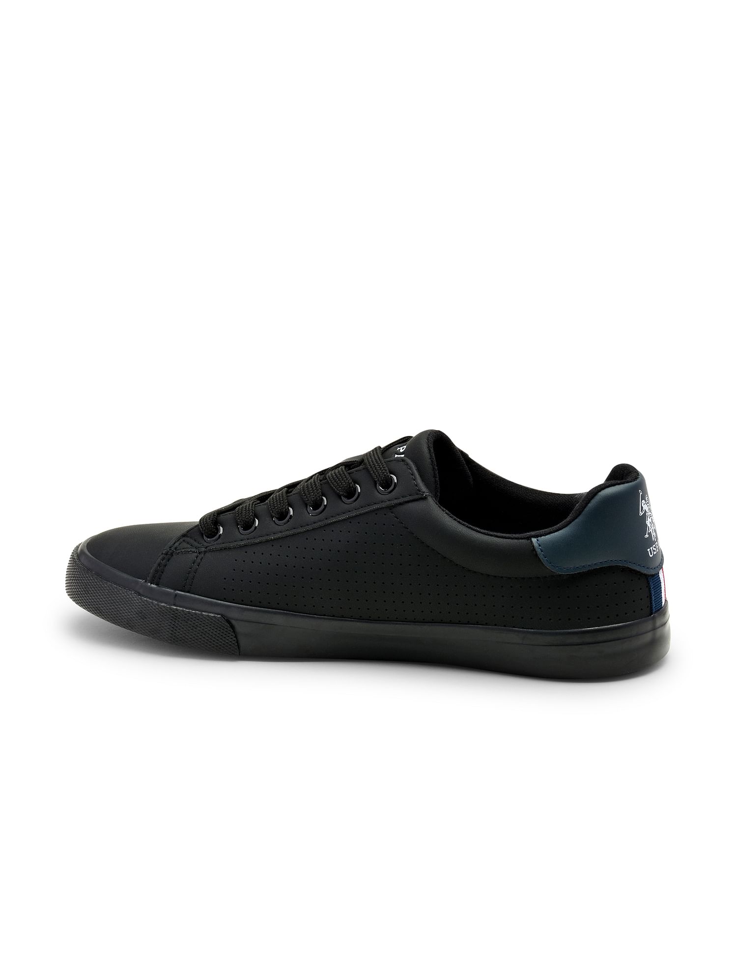 Men Brand Stripe Perforated Capron 2.0 Sneakers Black - U.S. Polo Assn. India | Large