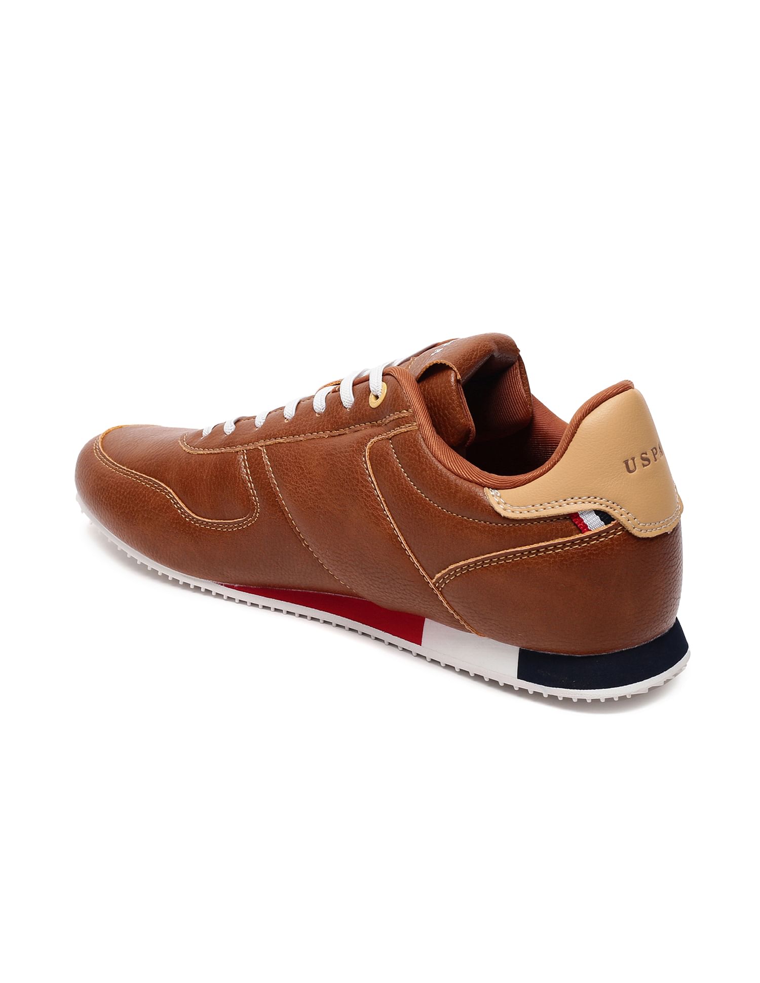 Men Lace Up Solid Sorrento 2.0 Sneakers Brown - U.S. Polo Assn. India | Large