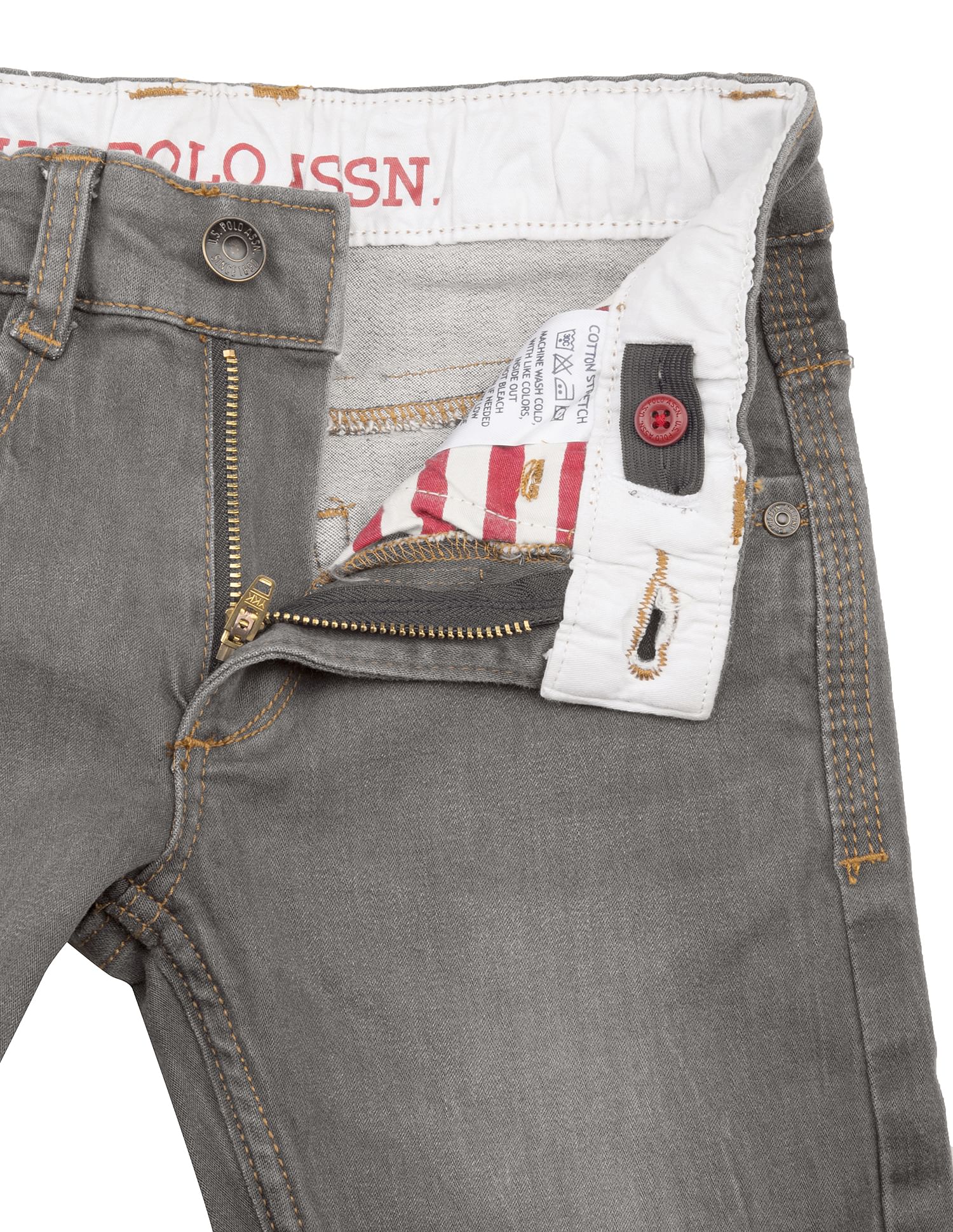 Boys Stone Wash Denim Shorts Grey - U.S. POLO ASSN. | Large