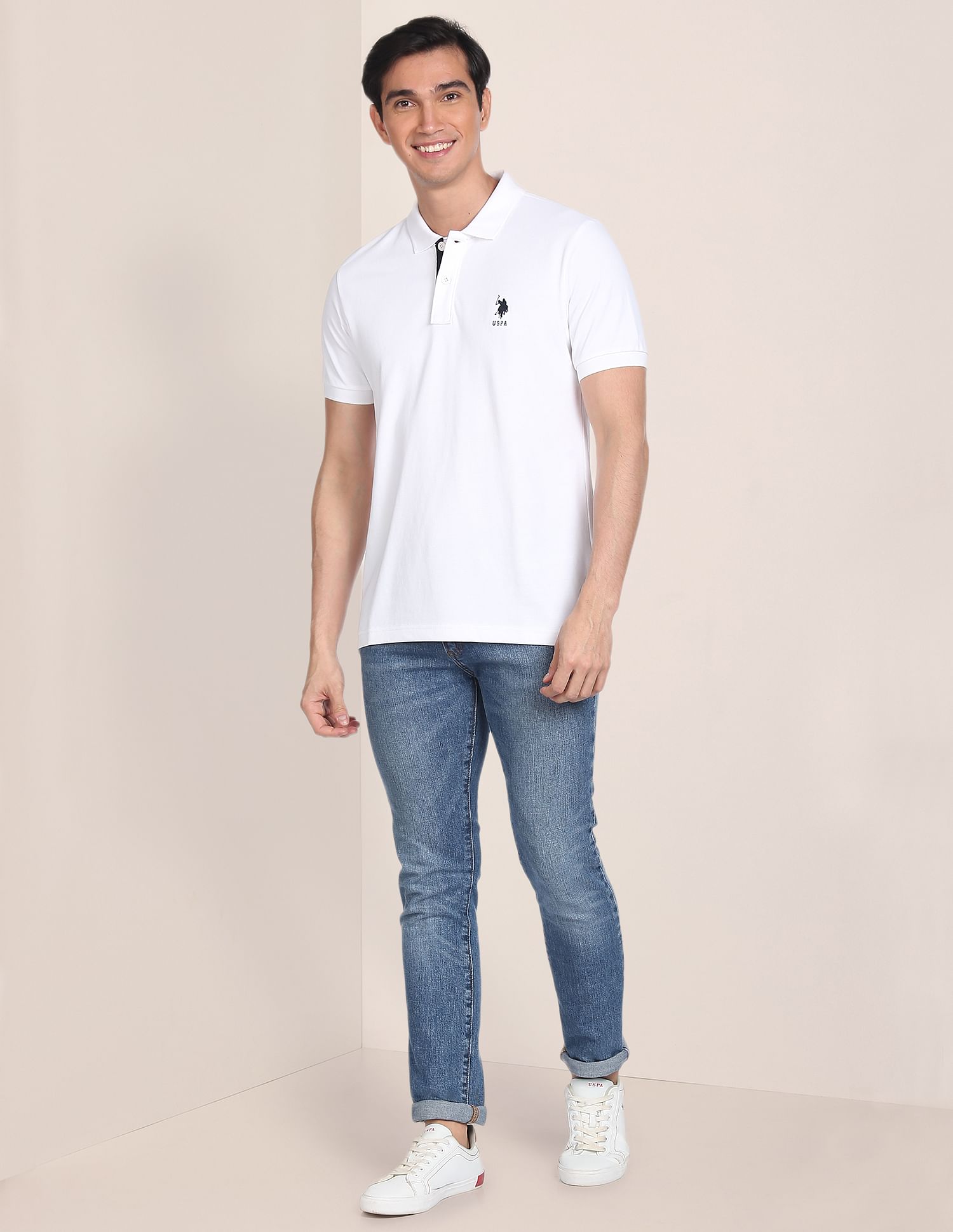 Contrast Placket Solid Polo Shirt – U.S. Polo Assn. India