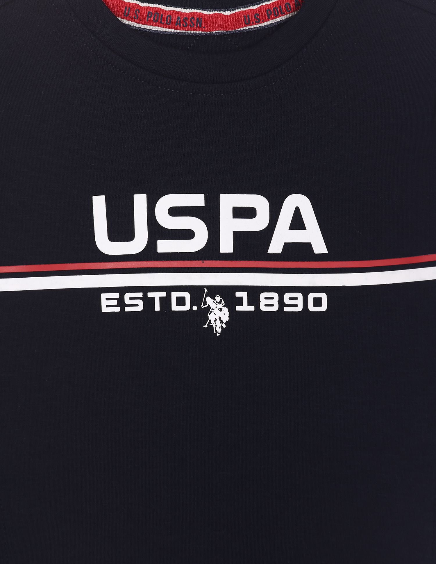 Boys Navy Solid Brand Print Sweatshirt Navy - U.S. POLO ASSN. | Large