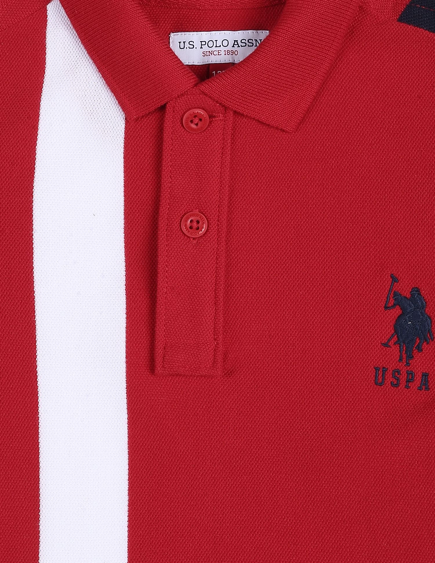 Vertical Stripe Polo Shirt Red - U.S. POLO ASSN. | Large
