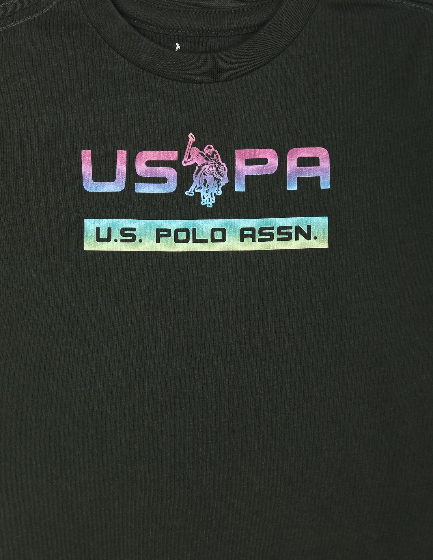 Iconic Holographic Print T-Shirt Olive - U.S. POLO ASSN. | Large