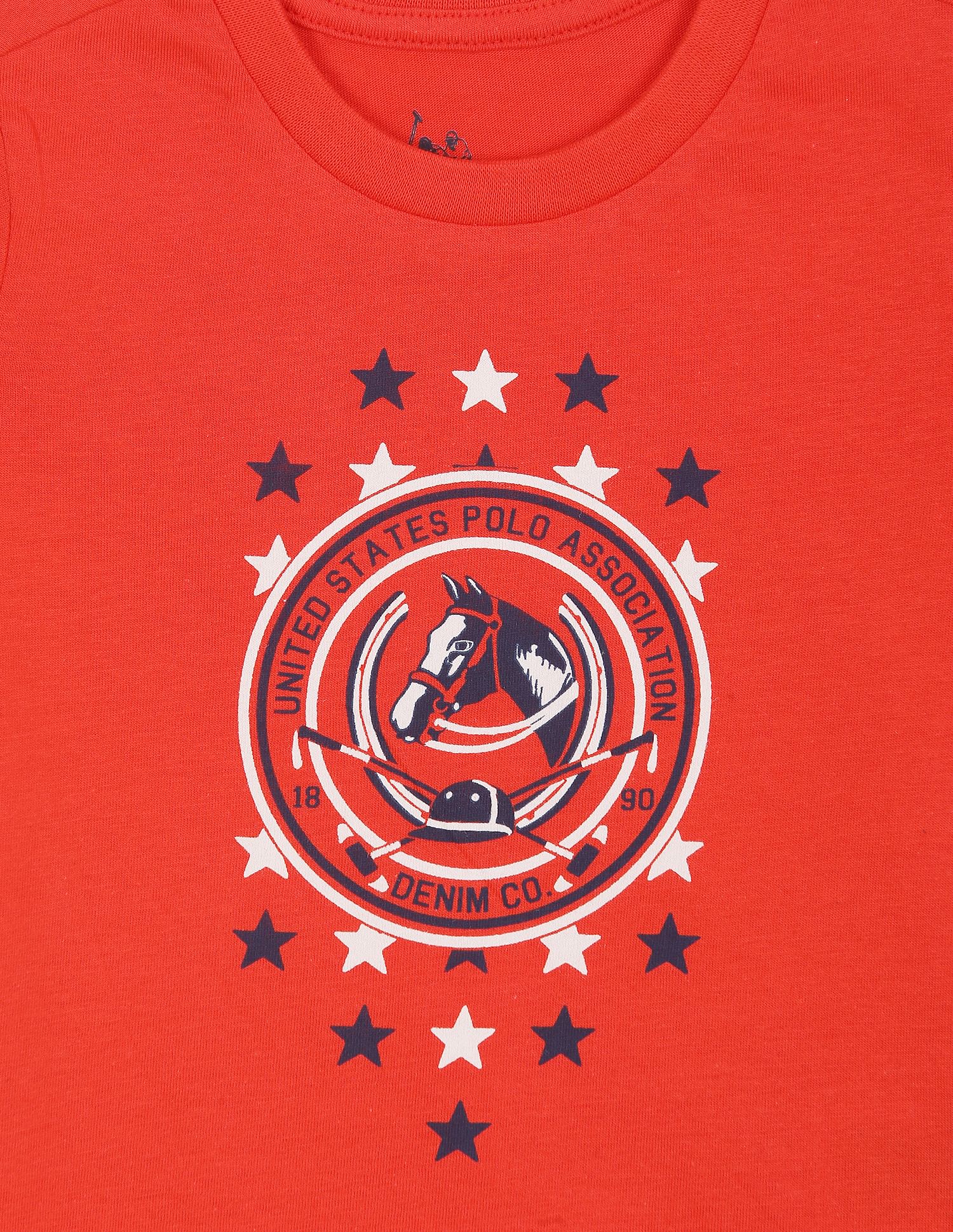 Graphic Print Pure Cotton T-Shirt Red - U.S. POLO ASSN. | Large