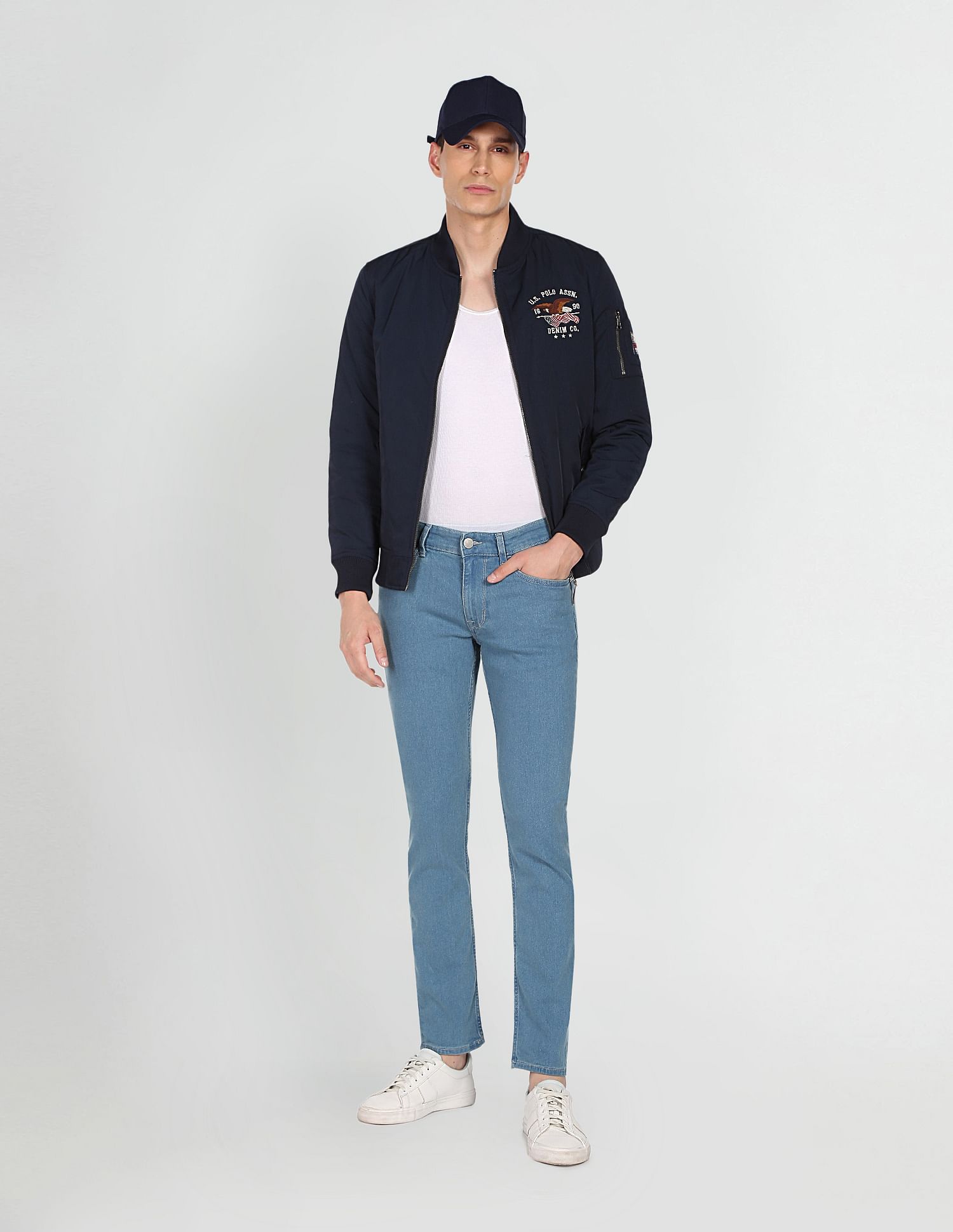 Brandon Slim Tapered Fit Rinsed Jeans Blue - U.S. POLO ASSN. | Large