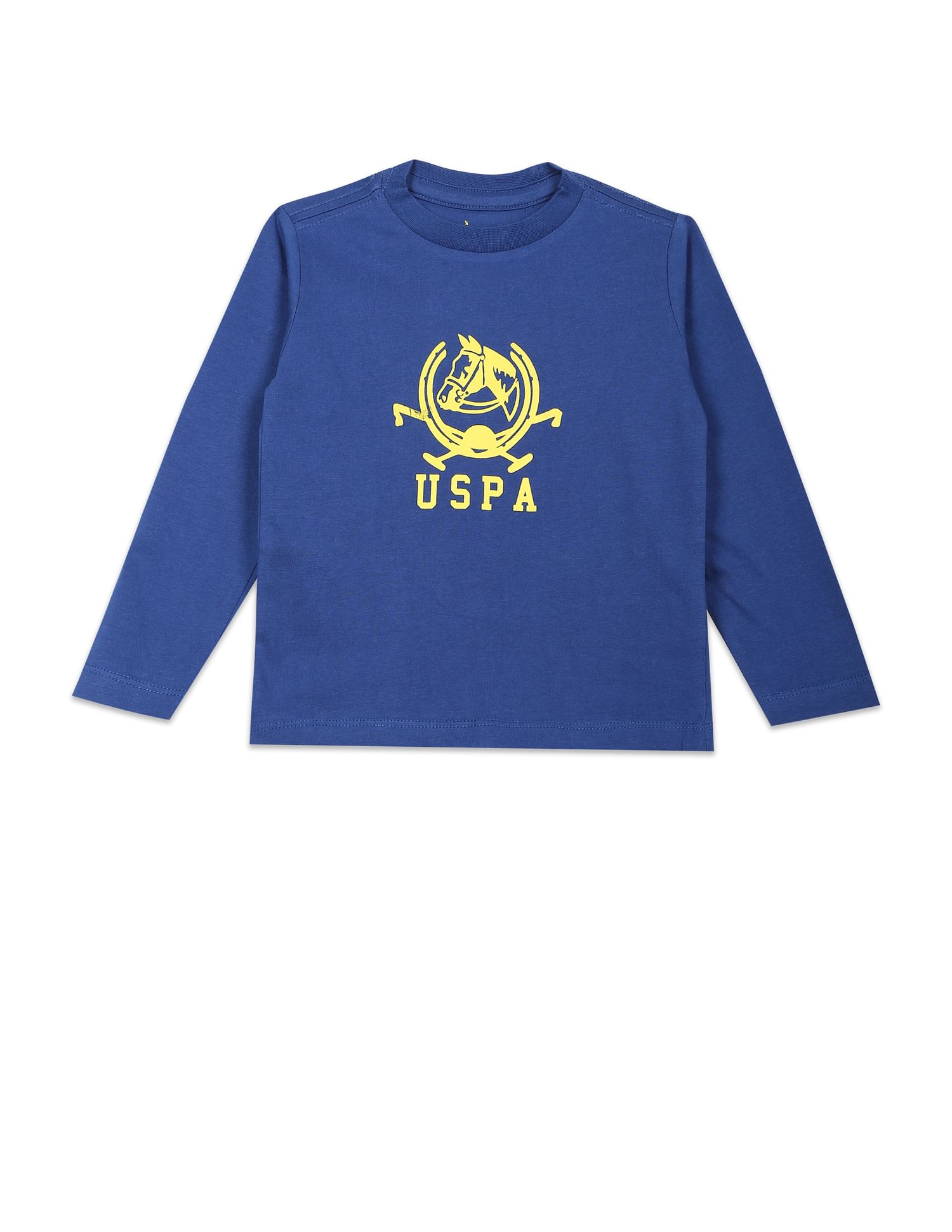 Crew Neck Brand Print T-Shirt - Pack Of 2 Yellow and Blue - U.S. Polo Assn. India | Large