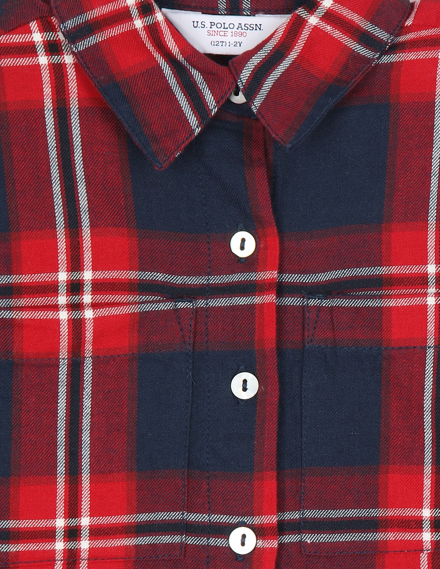 Plaid Check Pure Cotton Shirt Red - U.S. Polo Assn. India | Large