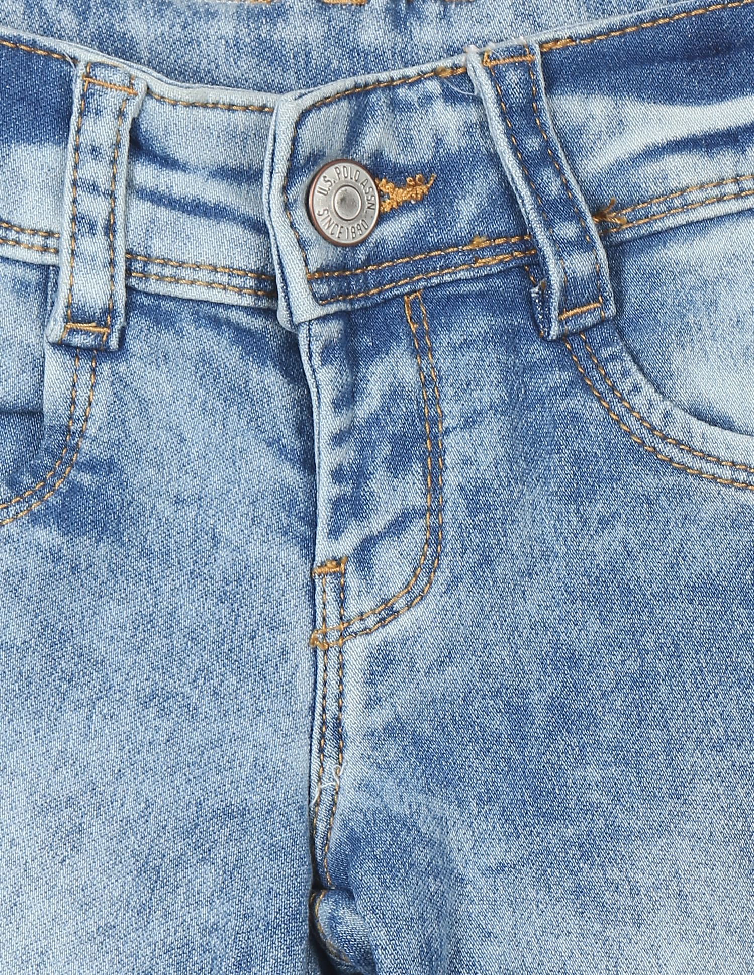 Slim Fit Acid Wash Jeans Light Blue - U.S. POLO ASSN. | Large