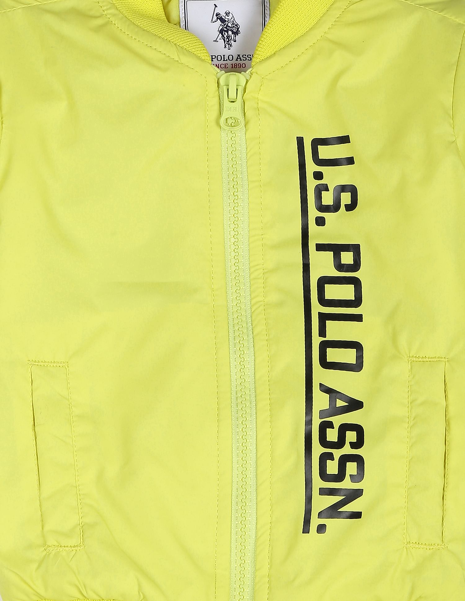 Boys Lime Green Solid Bomber Jacket Lime Green - U.S. POLO ASSN. | Large