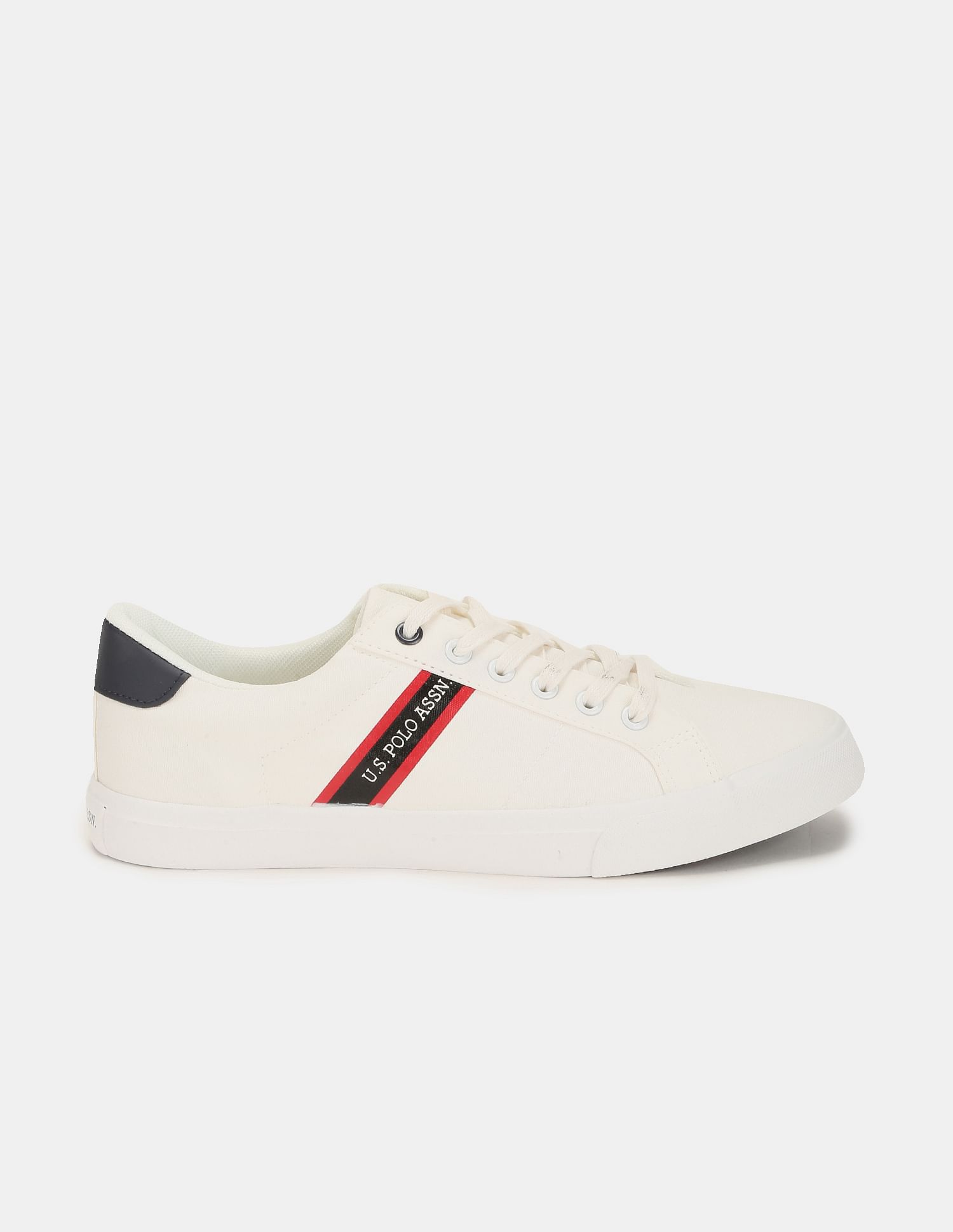 Men Round Toe Lace Up Gaiman 2.0 Sneakers Off White - U.S. Polo Assn. India | Large