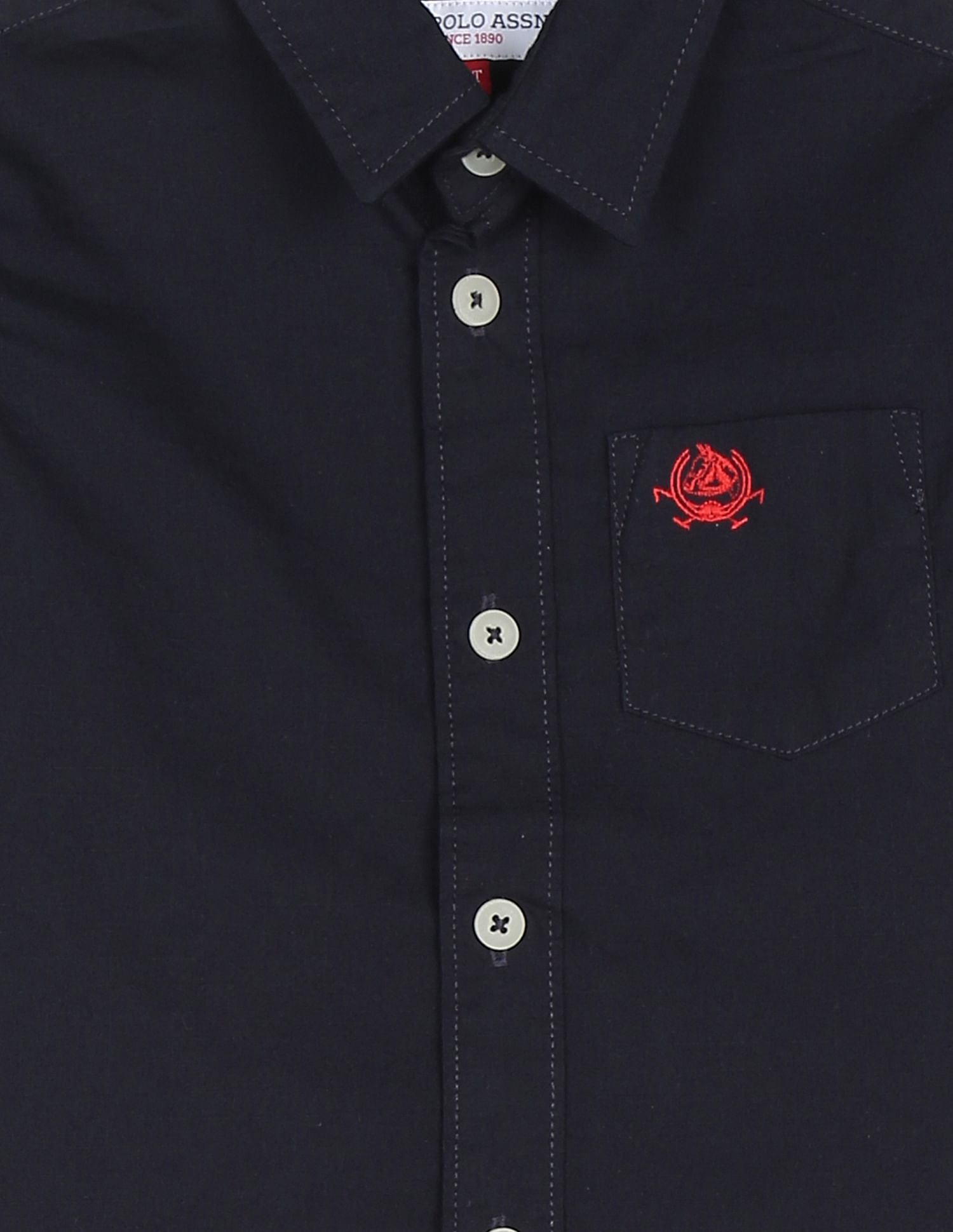 Spread Collar Patch Pocket Shirt Navy - U.S. POLO ASSN. | Large