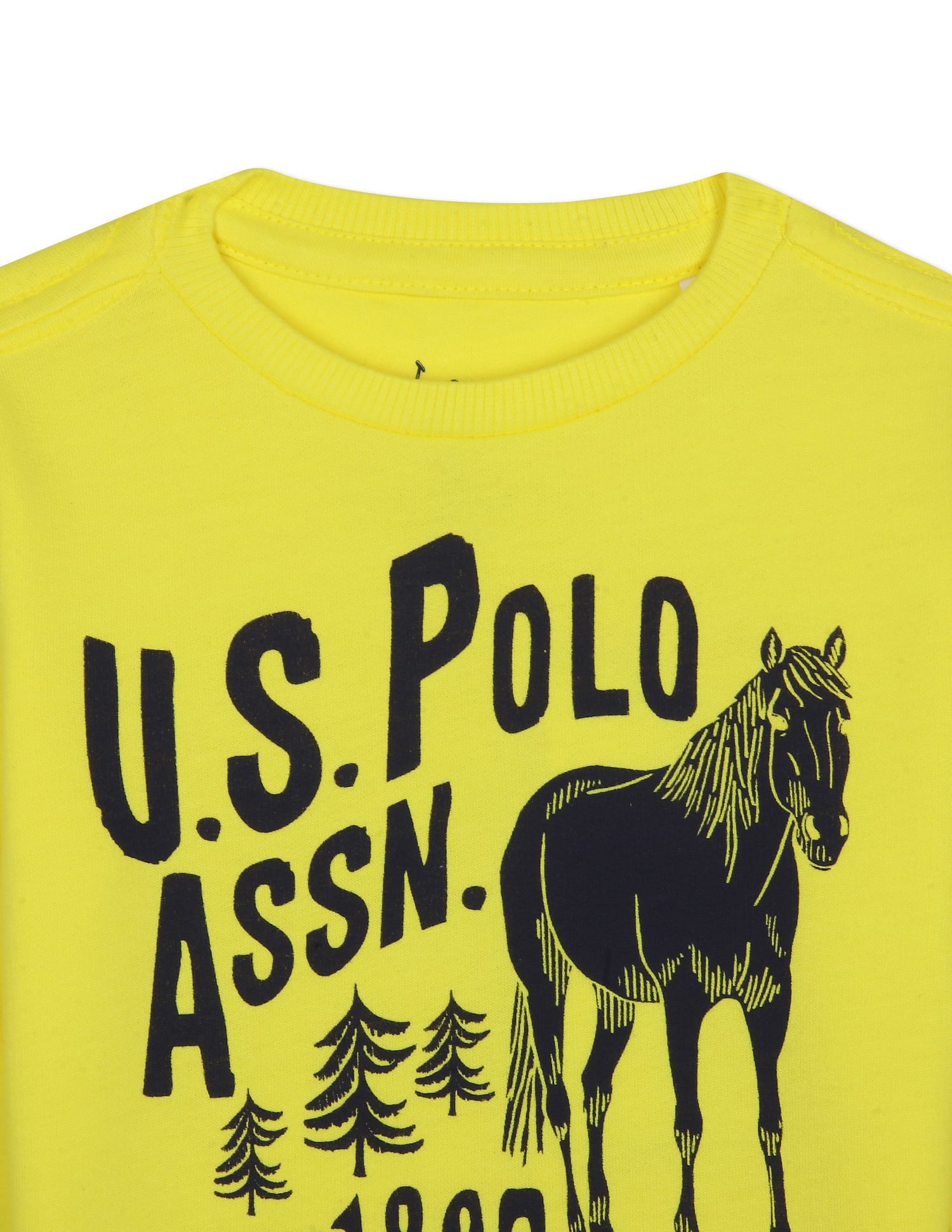 Pure Cotton Brand Print Sweatshirt Yellow - U.S. POLO ASSN. | Large