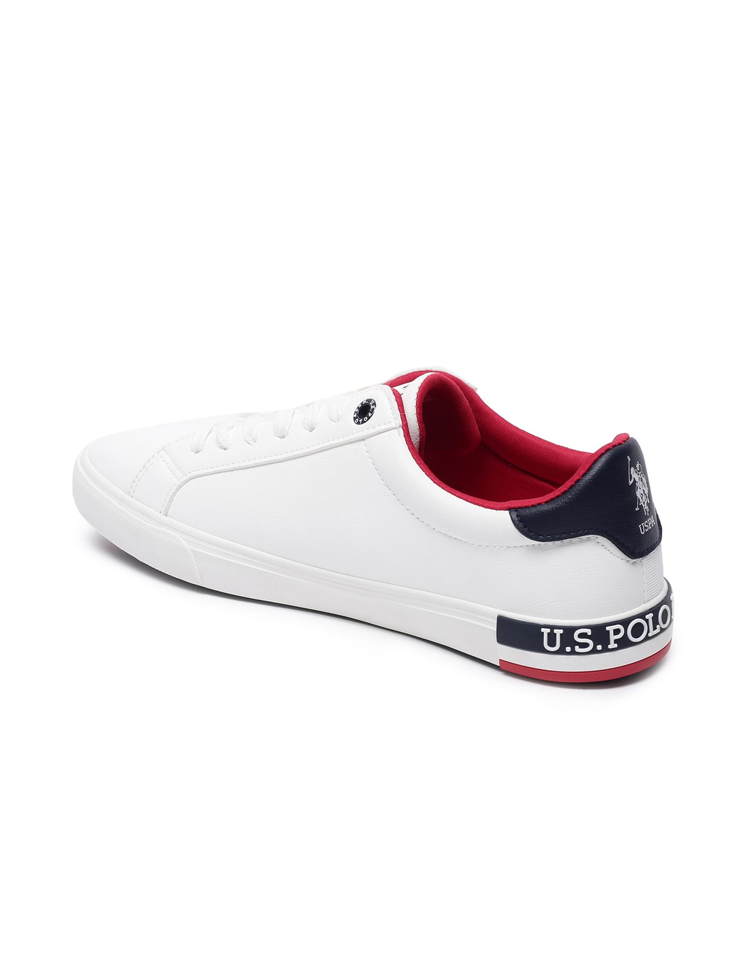 Men Panelled Logo Print Ramus Sneakers White - U.S. Polo Assn. India | Large