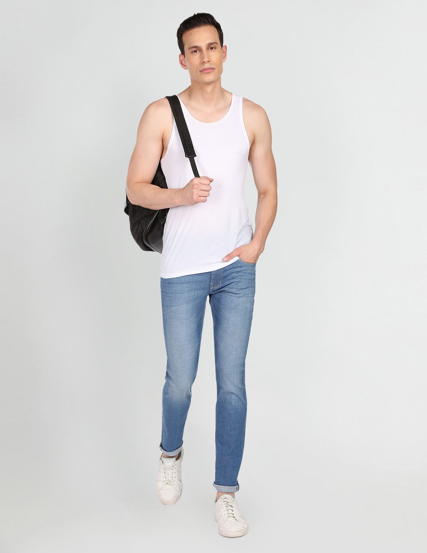 Brandon Slim Tapered Fit Stone Wash Jeans Blue - U.S. POLO ASSN. | Large