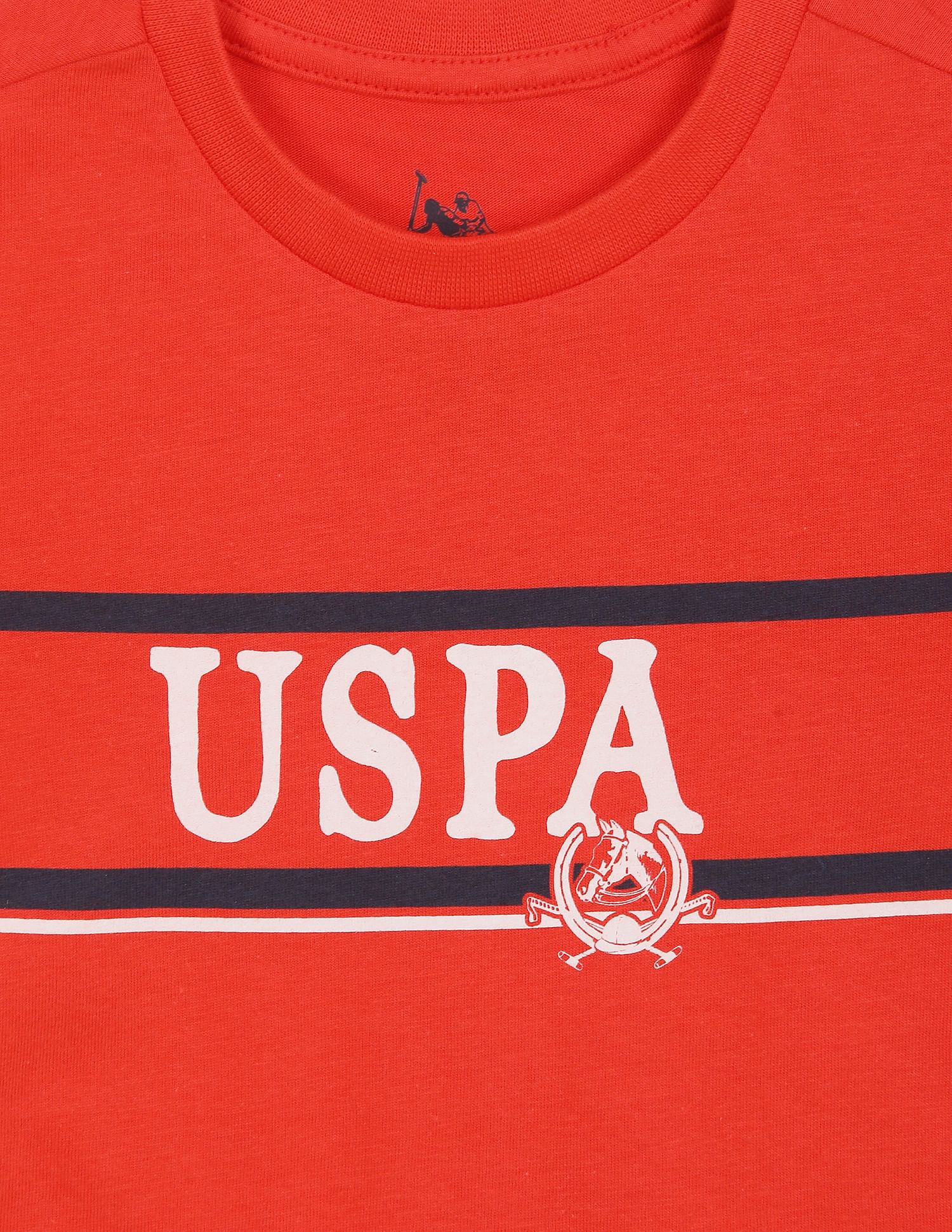 Brand Print Cotton T-Shirt Red - U.S. POLO ASSN. | Large