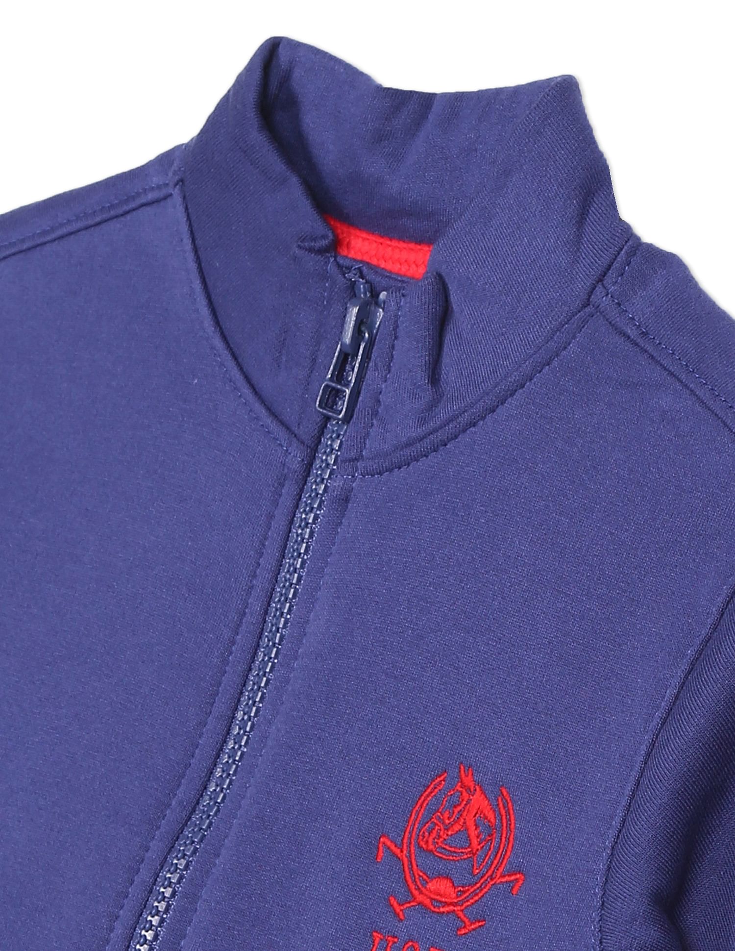 High Neck Contrast Brand Print Sweatshirt Navy - U.S. POLO ASSN. | Large