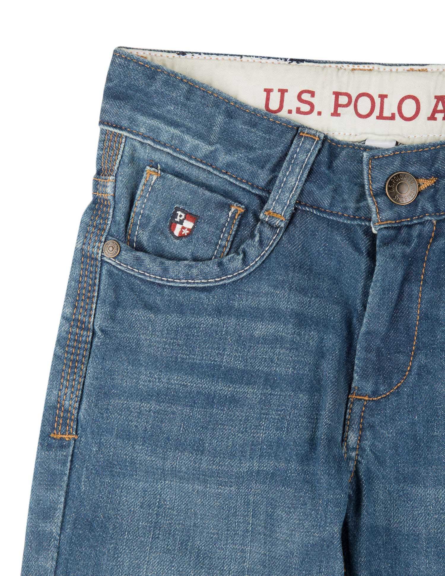 Boys Washed Regular Fit Jeans Blue Denim - U.S. POLO ASSN. | Large