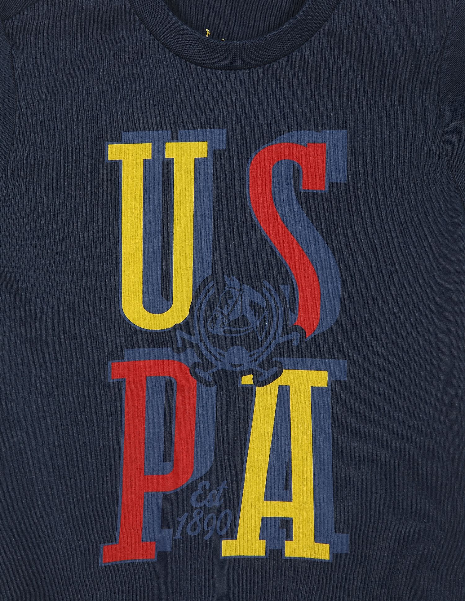 Pure Cotton Brand Print T-Shirt Navy - U.S. POLO ASSN. | Large