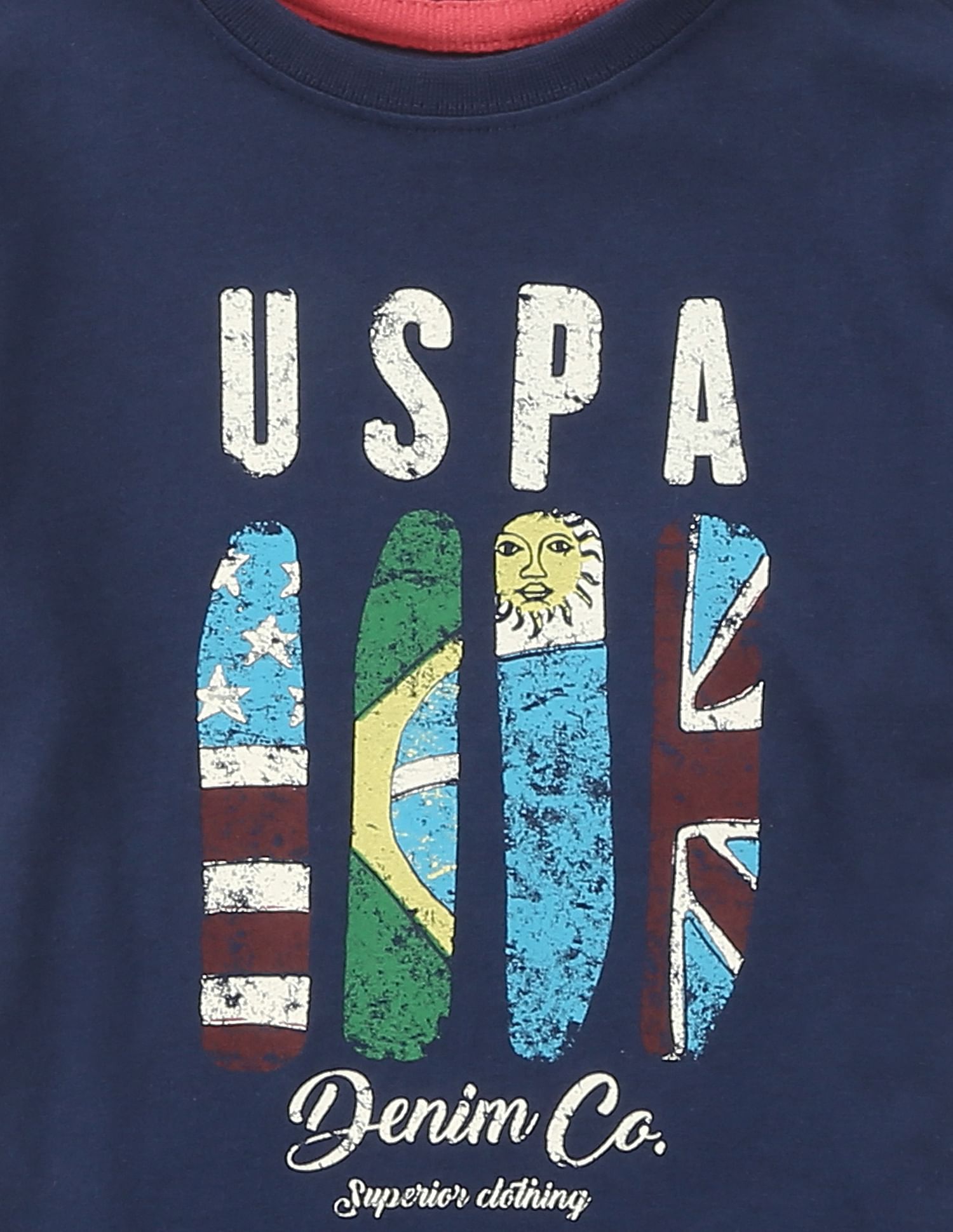 Boys Printed Crew Neck T-Shirt Navy - U.S. POLO ASSN. | Large