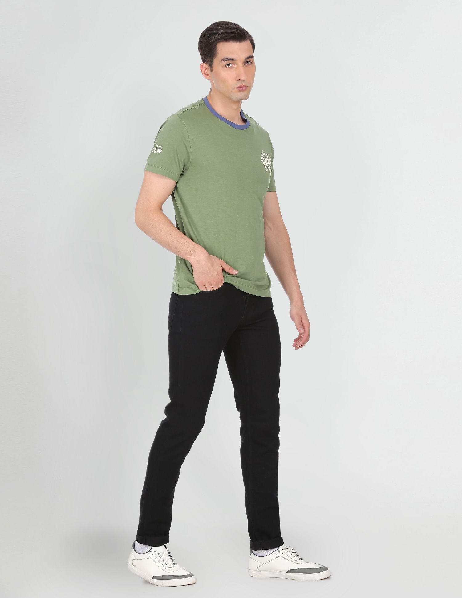 Men Black Mid Rise Brandon Slim Tapered Jeans Black - U.S. Polo Assn. India | Large