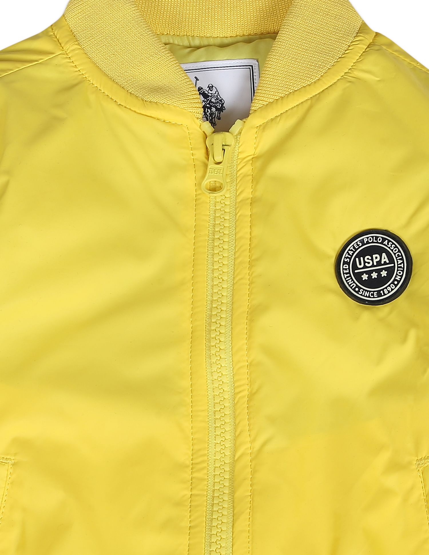 Stand Collar Colour Block Jacket Yellow - U.S. POLO ASSN. | Large