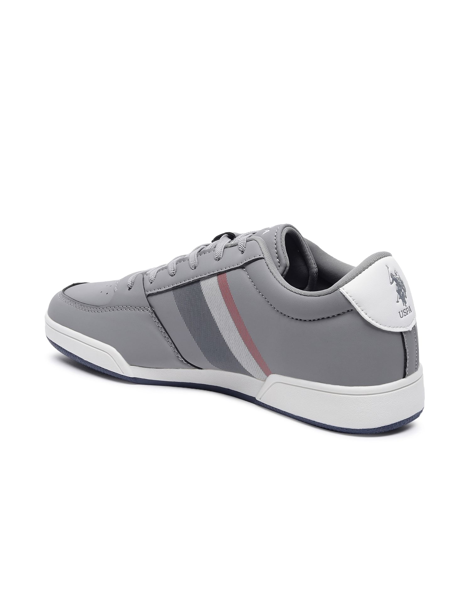 Men Panelled Lace Up Anders Sneakers Grey - U.S. Polo Assn. India | Large