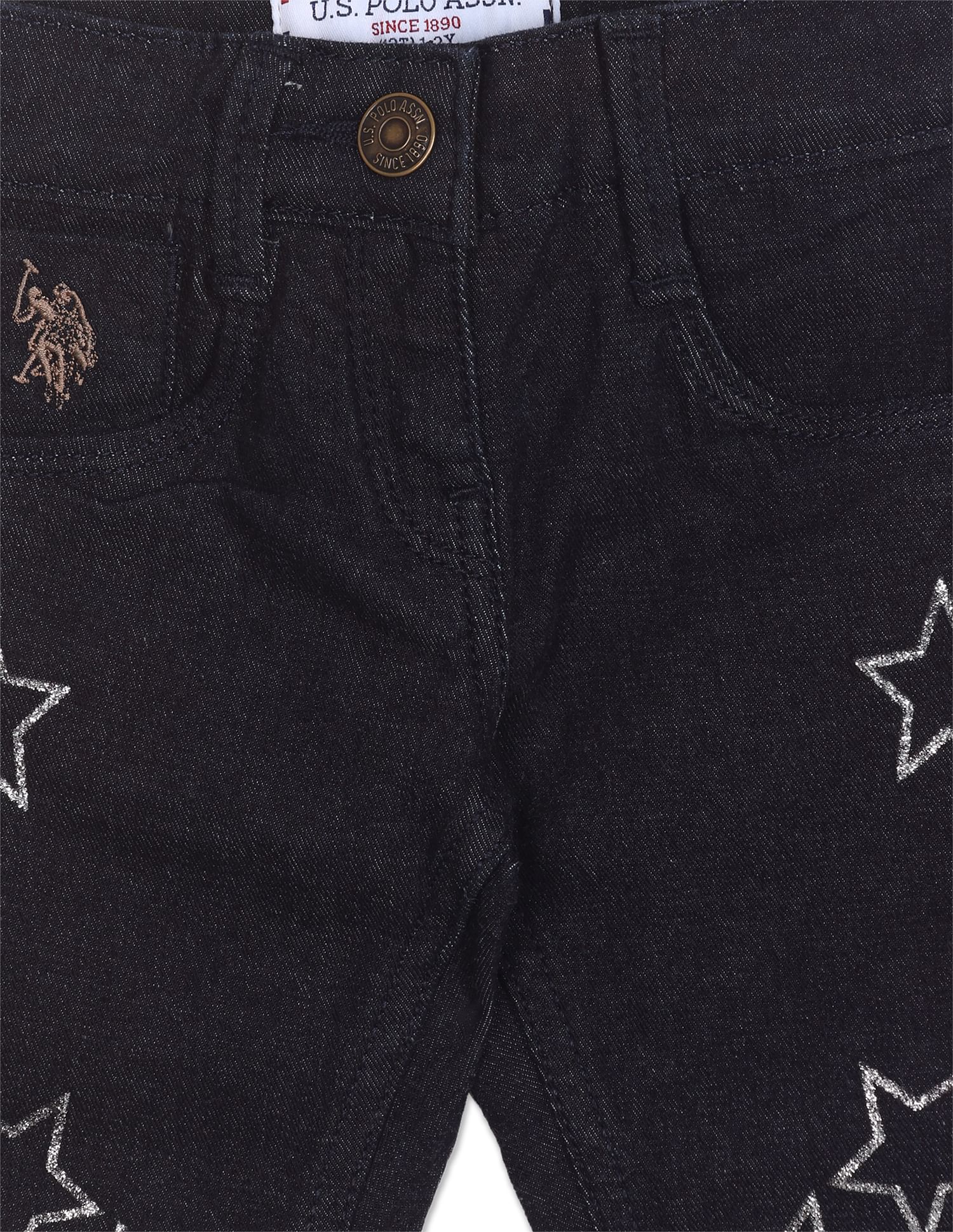Mid Rise Graphic Print Rinsed Jeans Navy - U.S. Polo Assn. India | Large