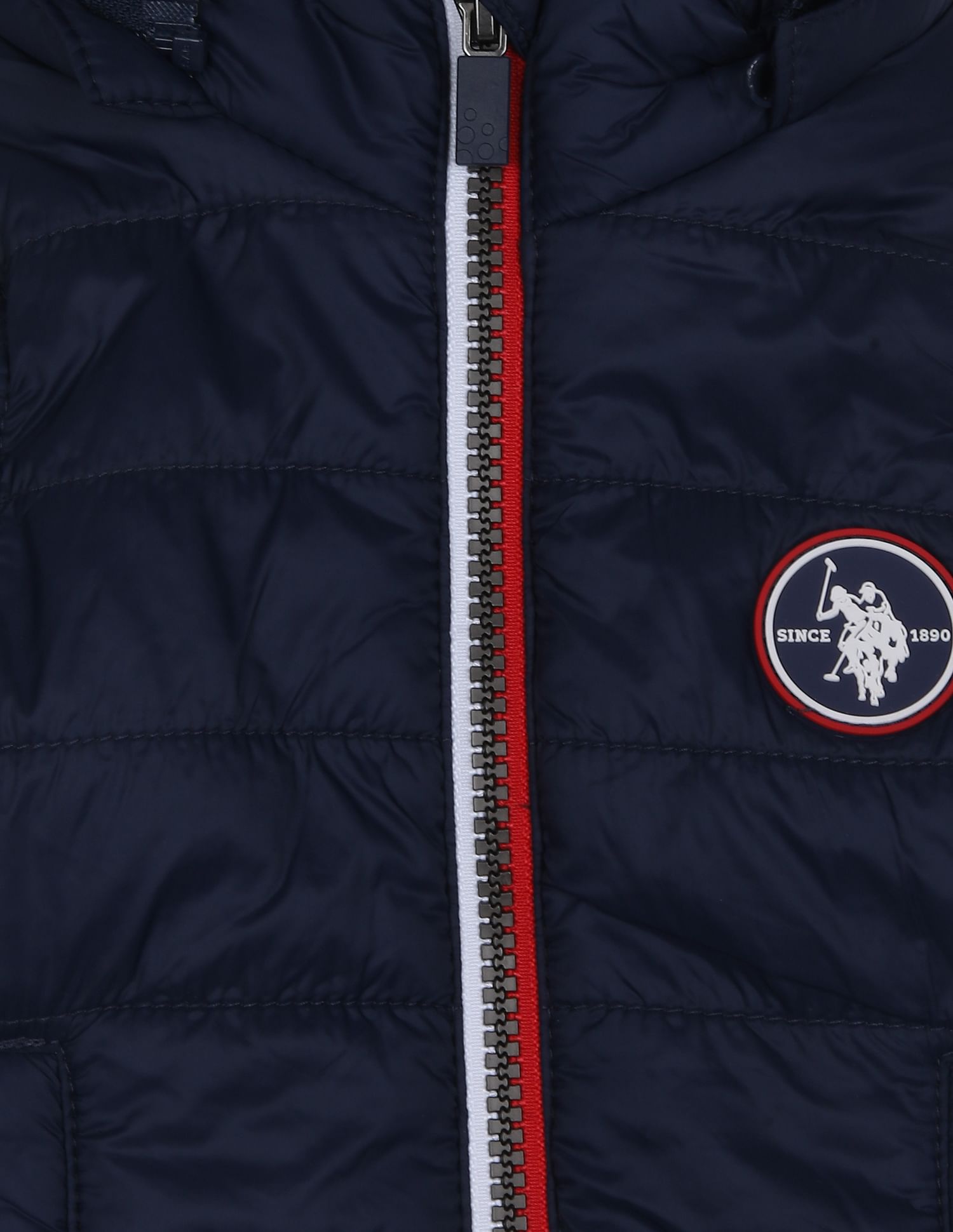 Sleeveless Solid Hooded Puffer Jacket Navy - U.S. Polo Assn. India | Large