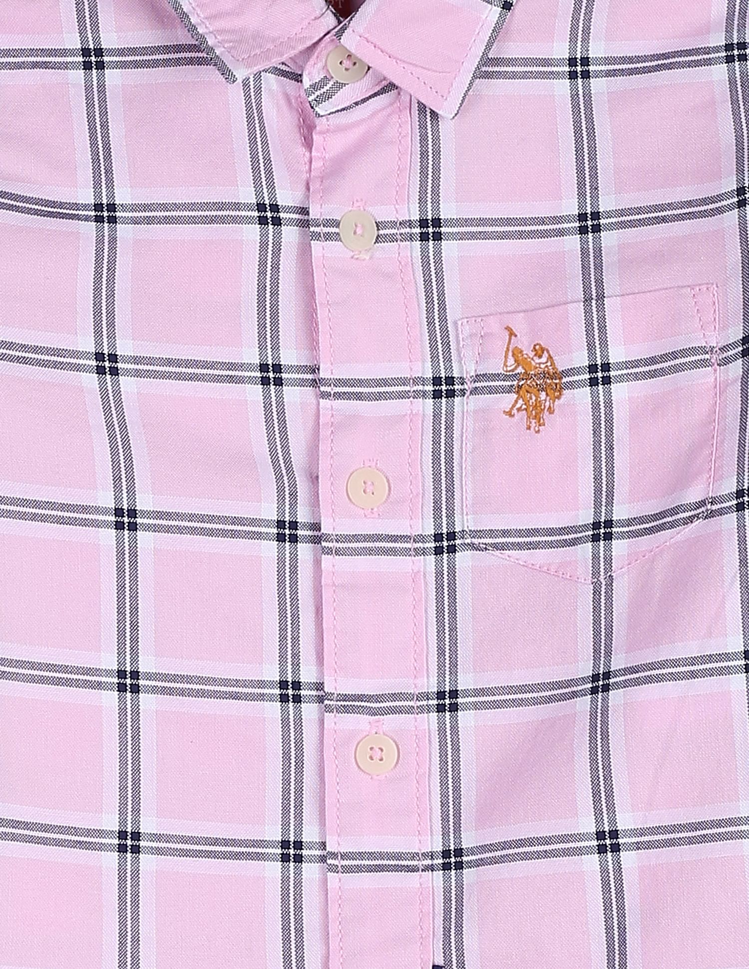 Outdoor Check Oxford Shirt Pink - U.S. POLO ASSN. | Large