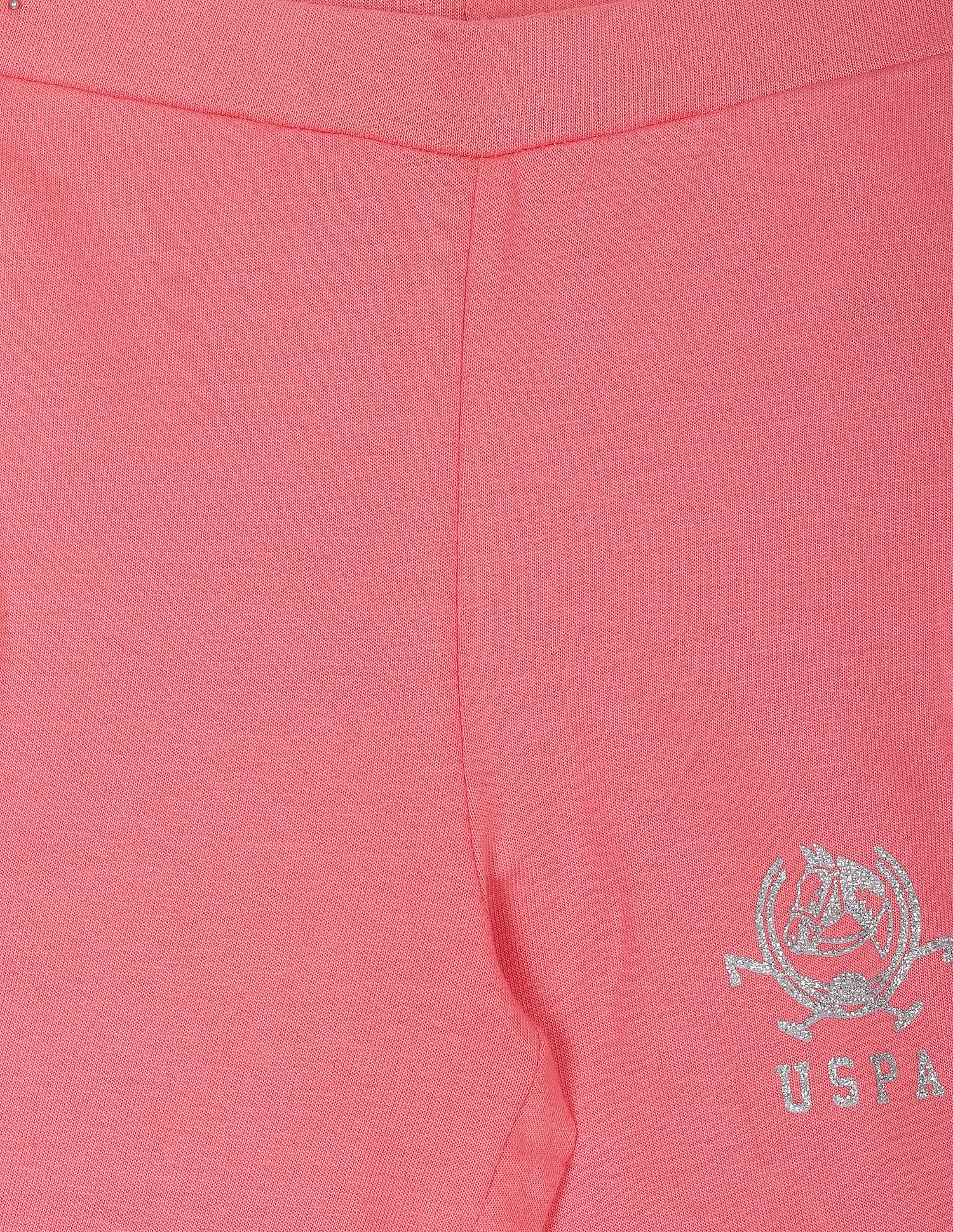 Girl Coral Elasticized Waist Solid Joggers Coral - U.S. POLO ASSN. | Large