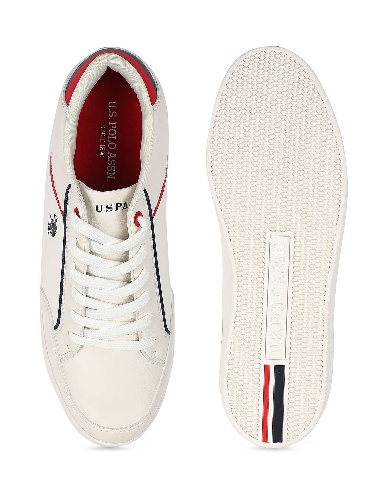 Men Contrast Panel Stanford 2.0 Sneakers Off-White - U.S. POLO ASSN. | Large