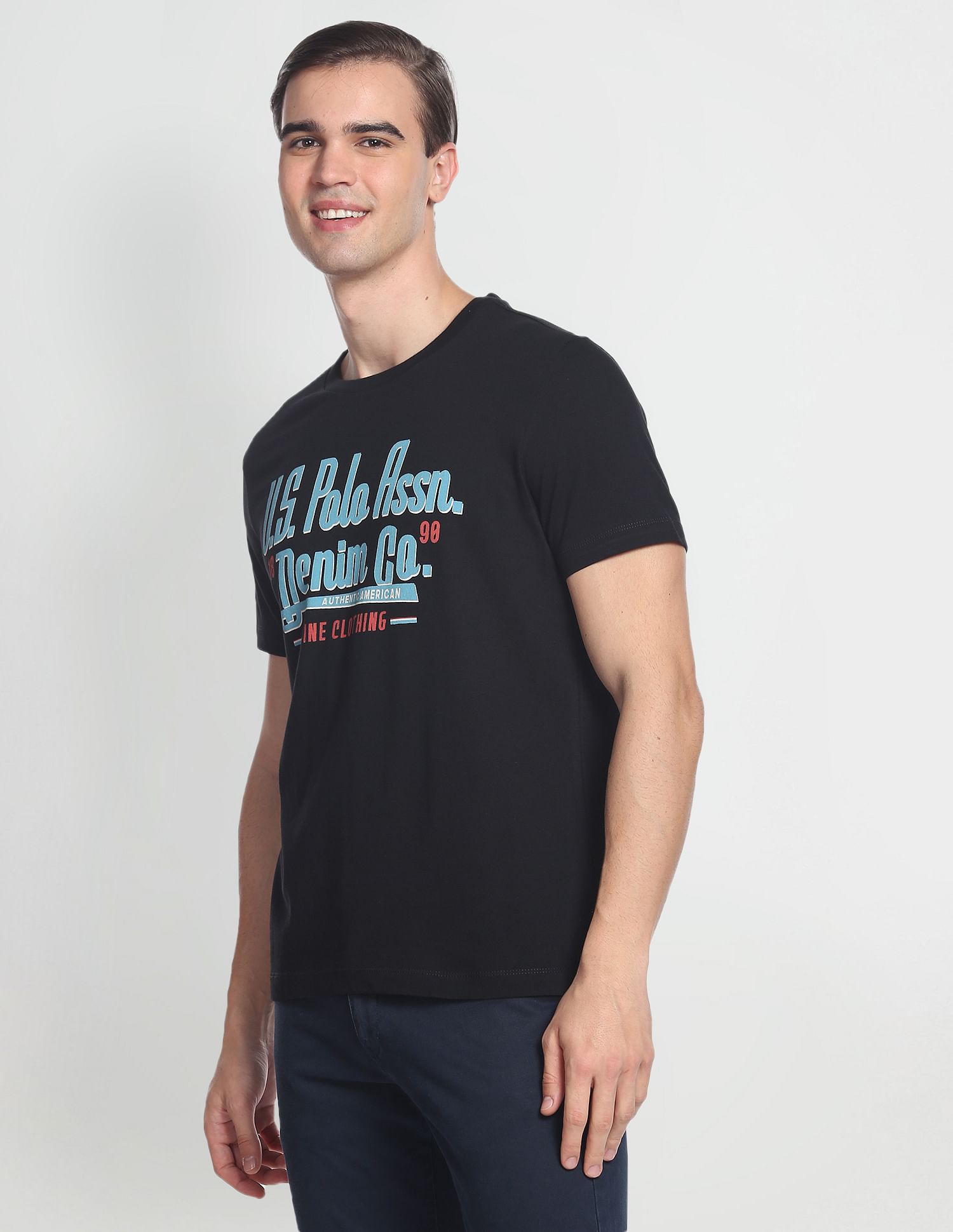 Typographic Brand Print T-Shirt Black - U.S. Polo Assn. India | Large