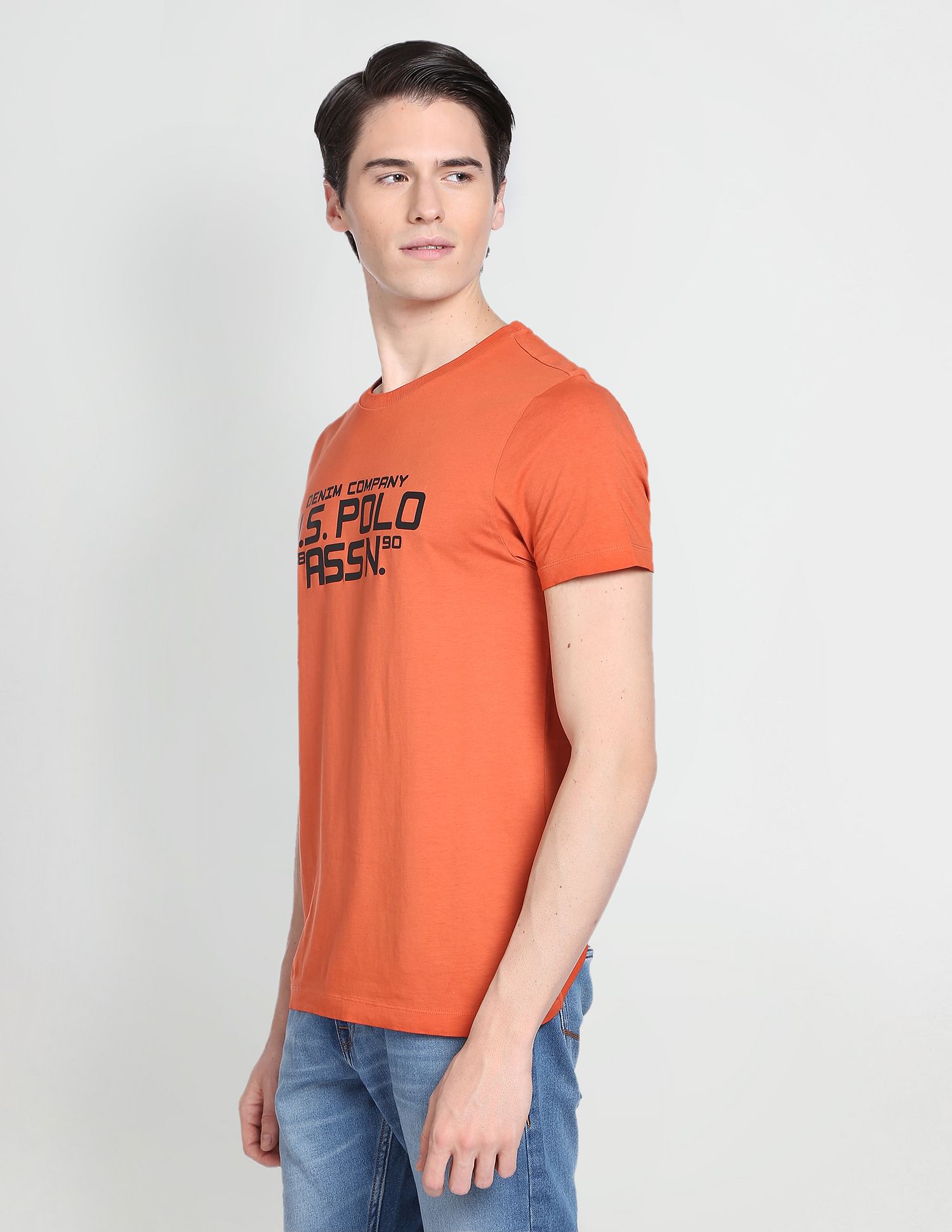 Iconic Brand Print T-Shirt Rust - U.S. Polo Assn. India | Large