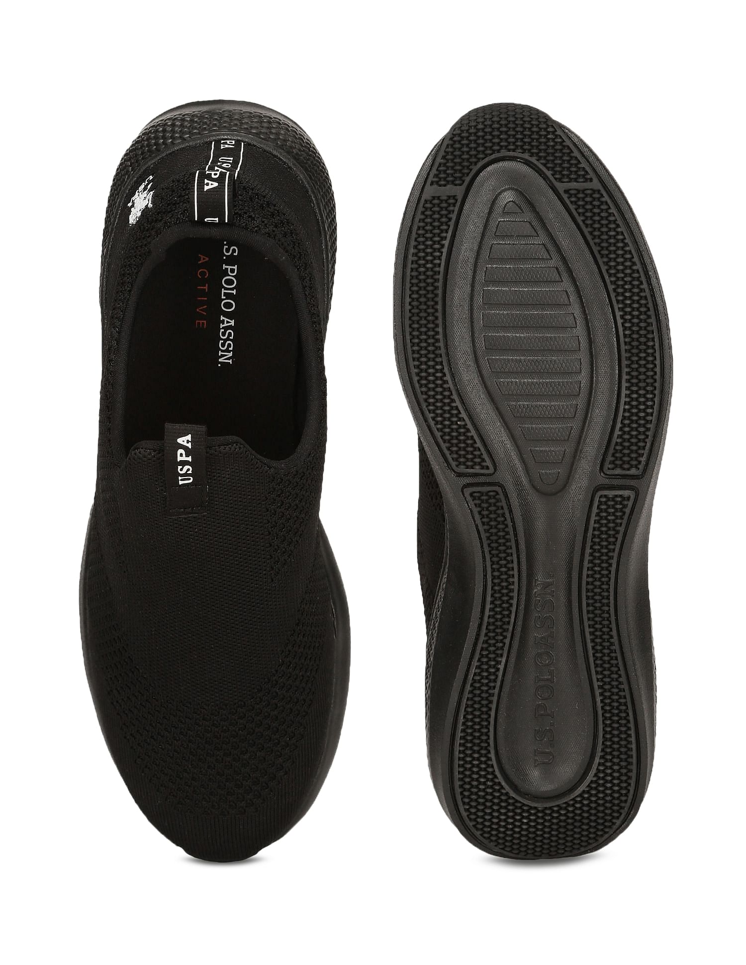 Men Black Mesh Knit Bronel 3.0 Slip On Sneakers – U.S. Polo Assn. India