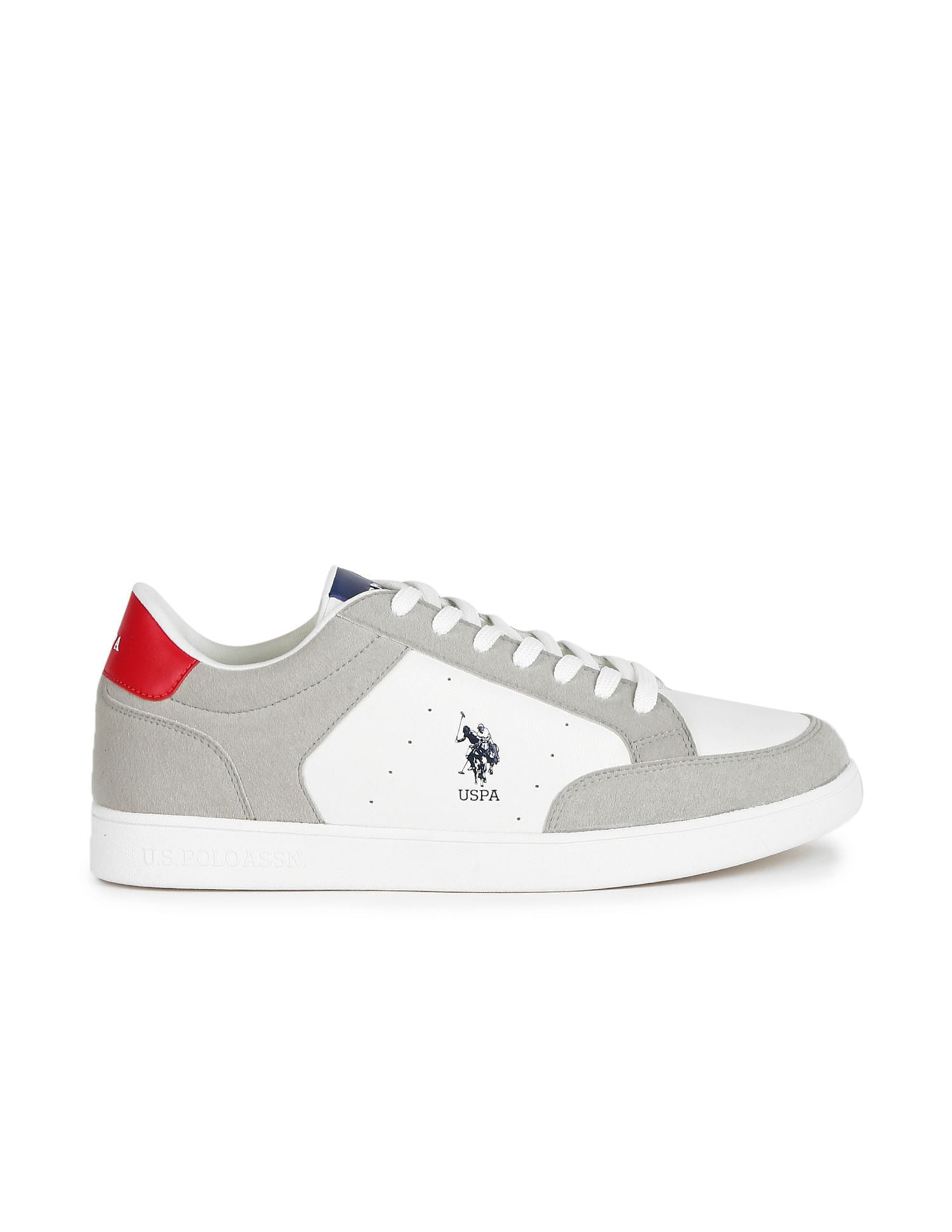 Men Colour Block Lace Up Liotto Sneakers Off-White and Grey - U.S. POLO ASSN. | Large