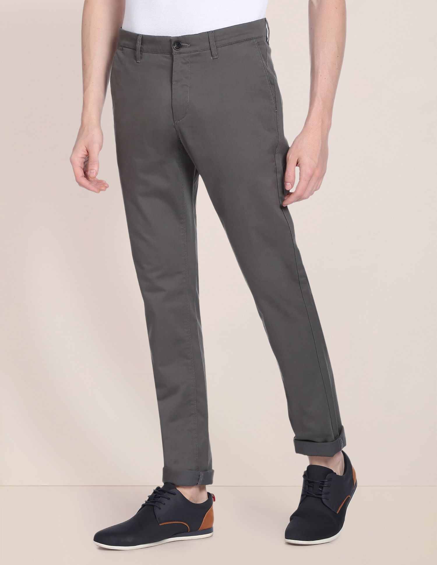 Mid Rise Solid Casual Trousers – U.S. Polo Assn. India