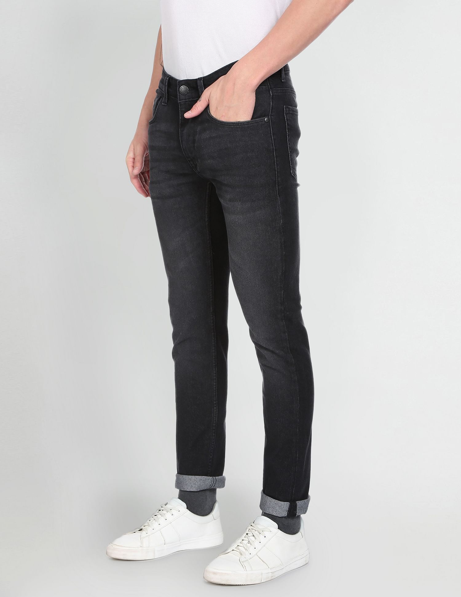 Regallo Skinny Fit Stone Wash Jeans Black - U.S. POLO ASSN. | Large