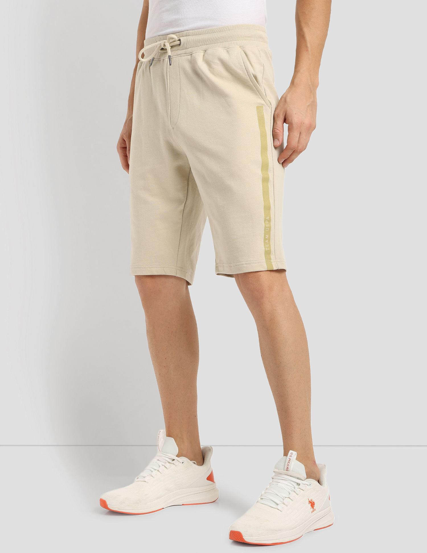 Gel Print Training Shorts Beige - U.S. POLO ASSN. | Large