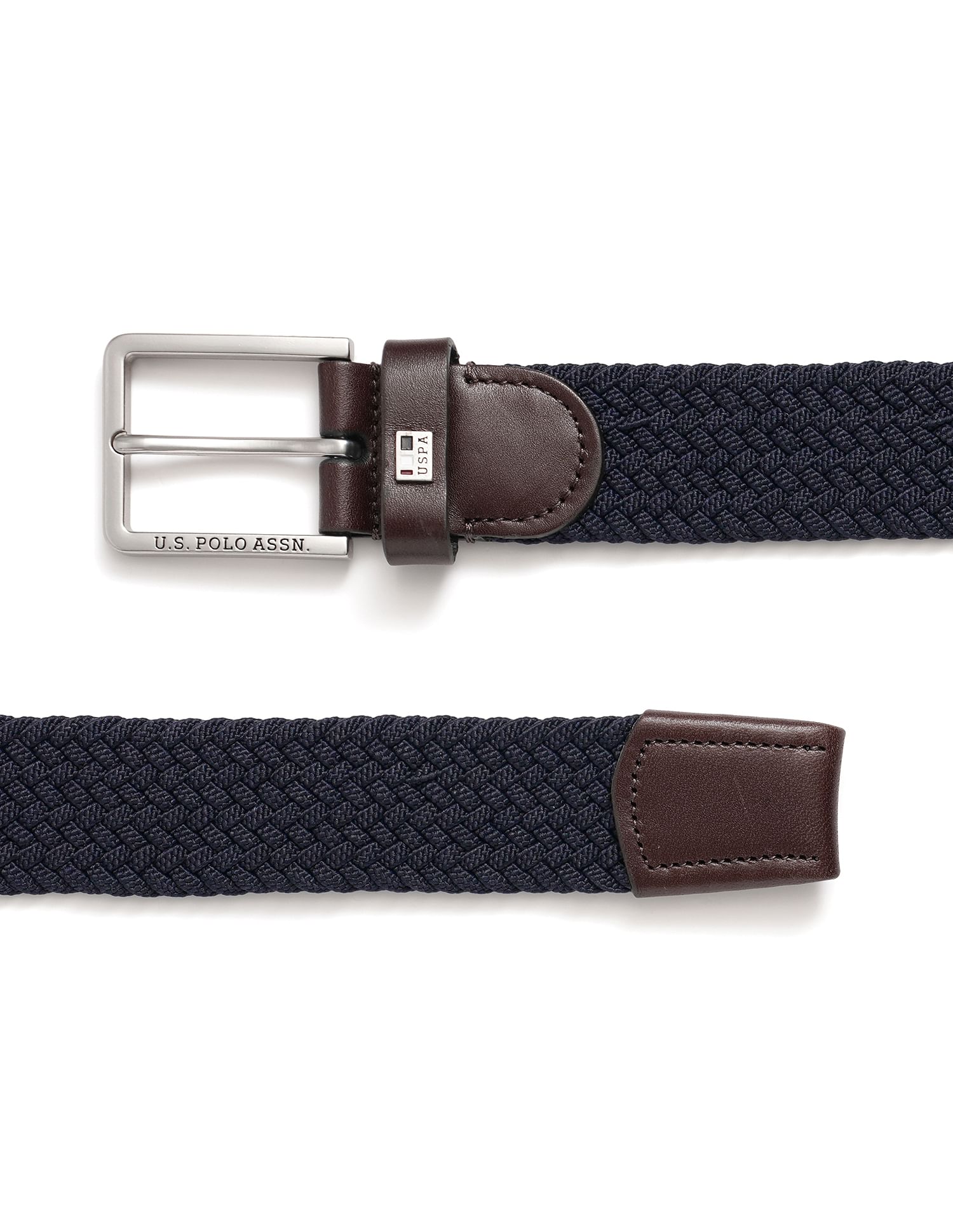 Braided Leather Tipped Belt Navy - U.S. POLO ASSN. | Large